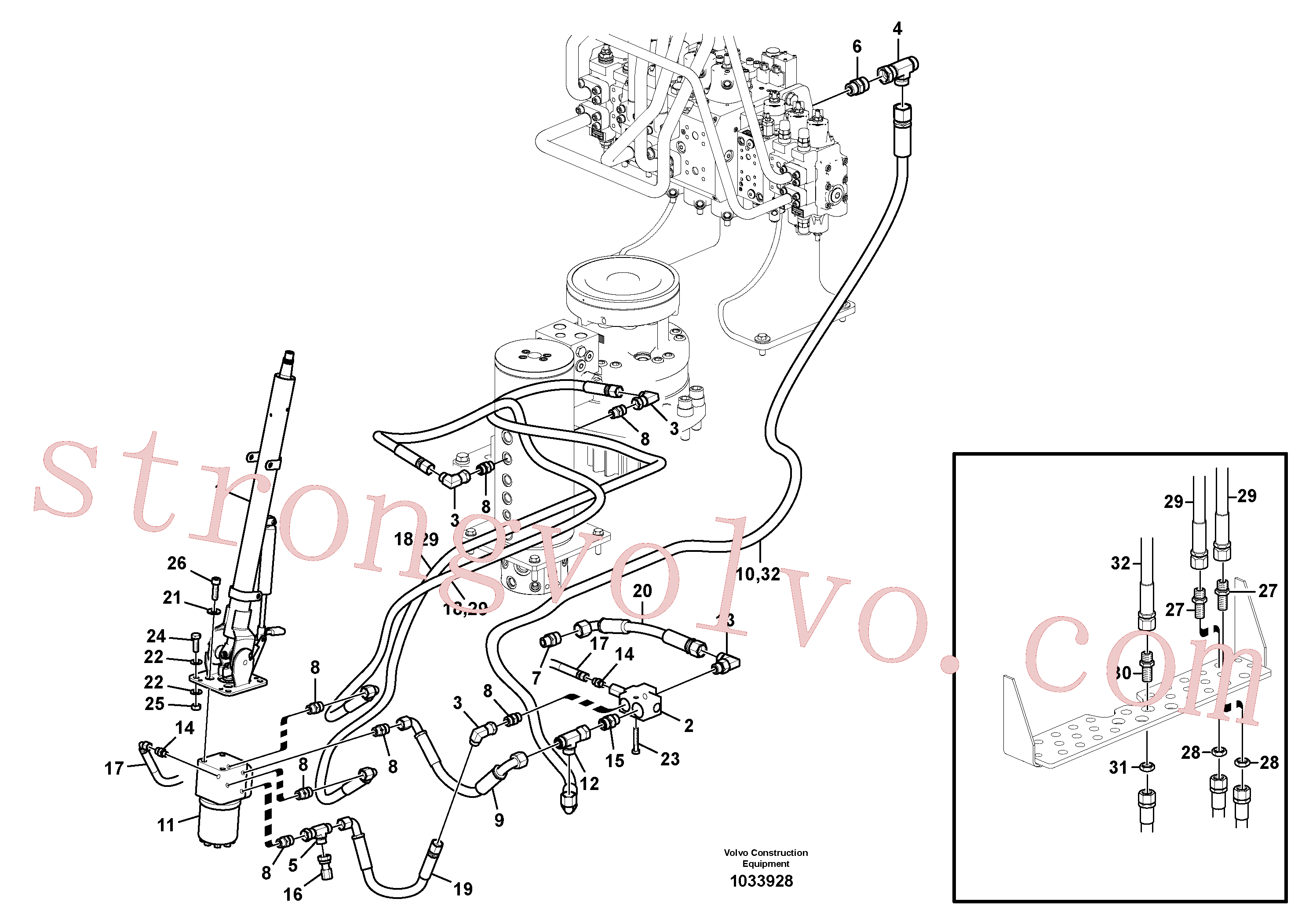 VOE14370253 Volvo Sistema hidráulico, linha da direcção(1033928 Montagem)