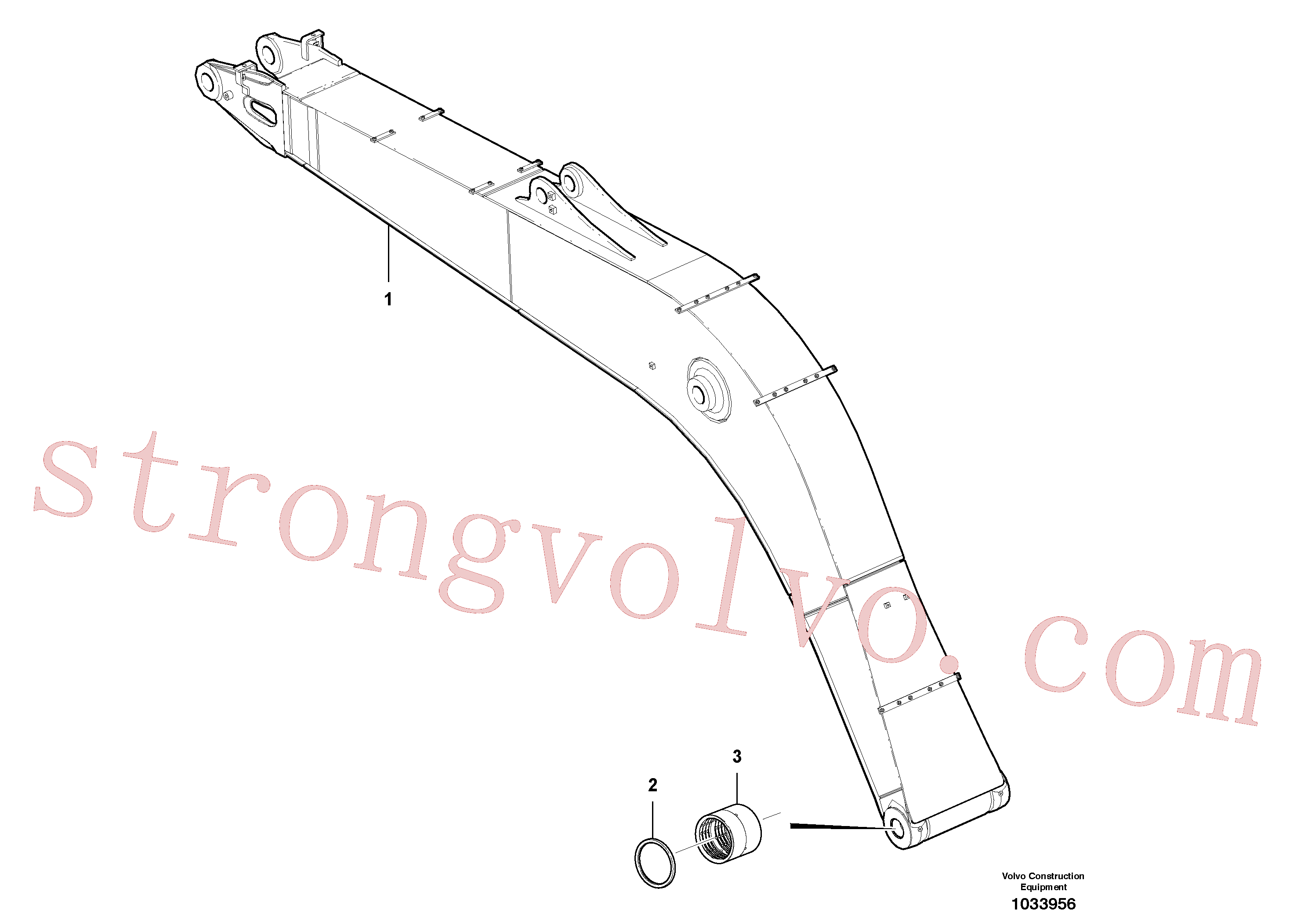 VOE14503885 Volvo Tubagem e lubrificação com massa da lança(1033956 Montagem)