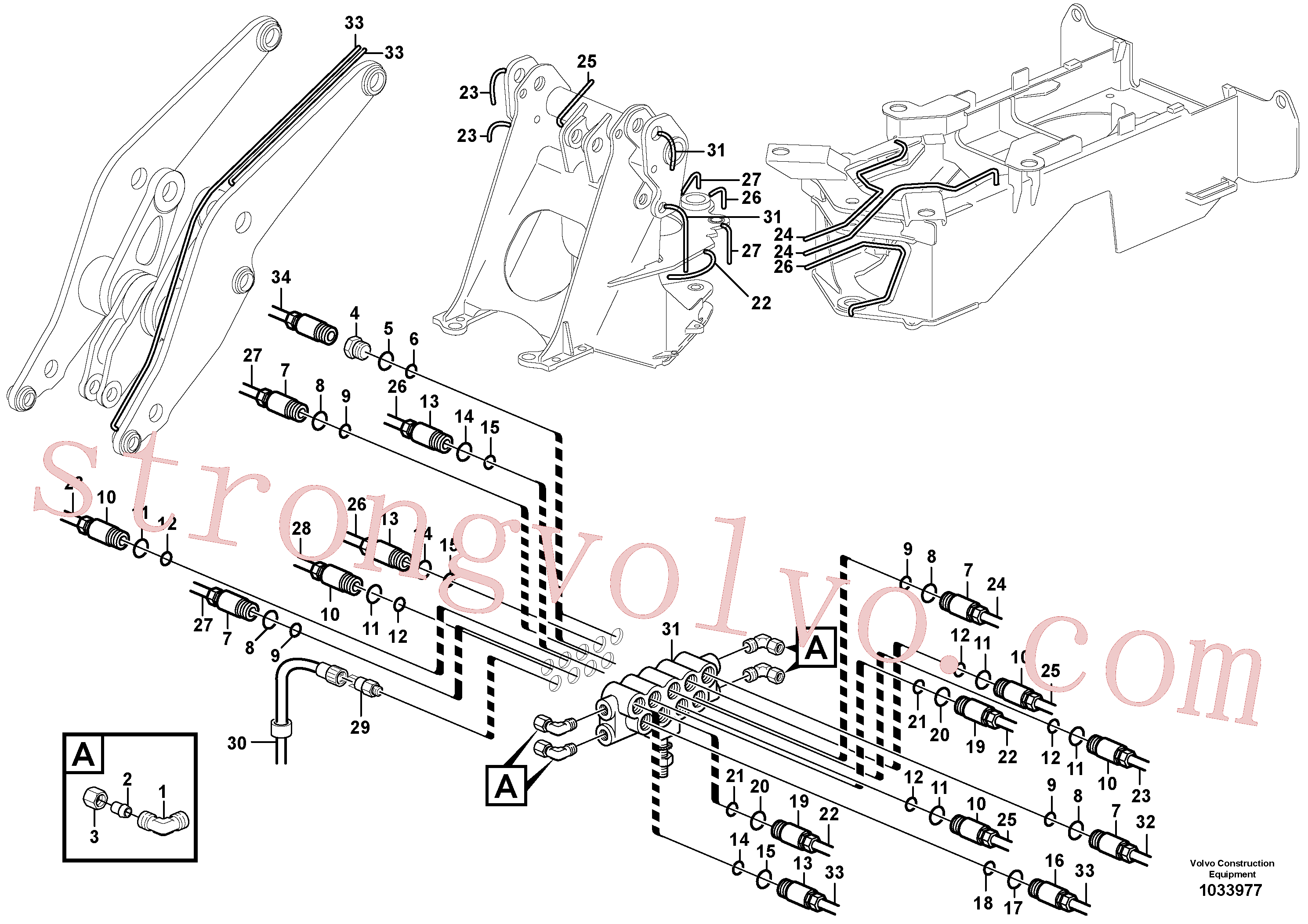 VOE11702150 Volvo Bloco de distribuição, B1(1033977 Montagem)