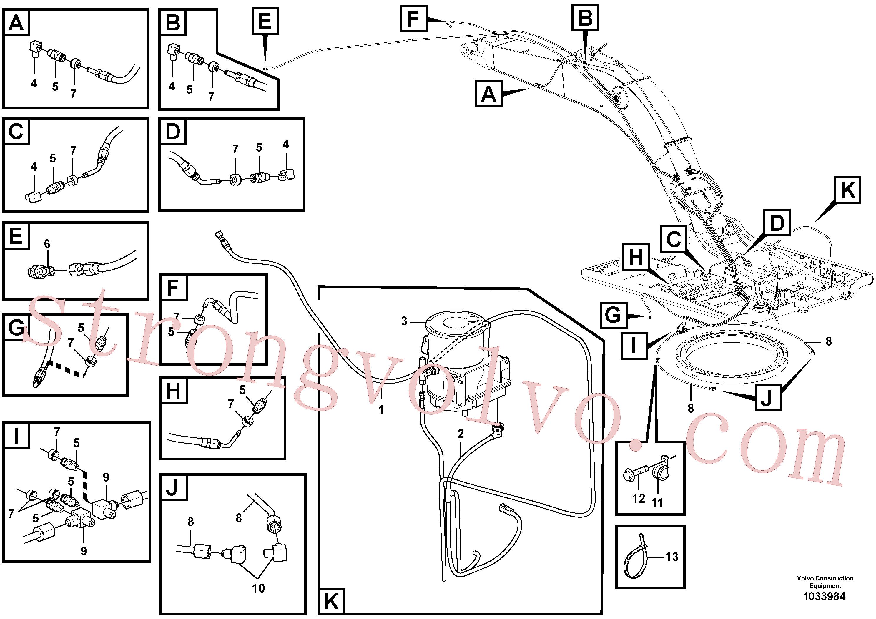 VOE14556604 Volvo Sistema de lubrificação automático, lança(1033984 Montagem)