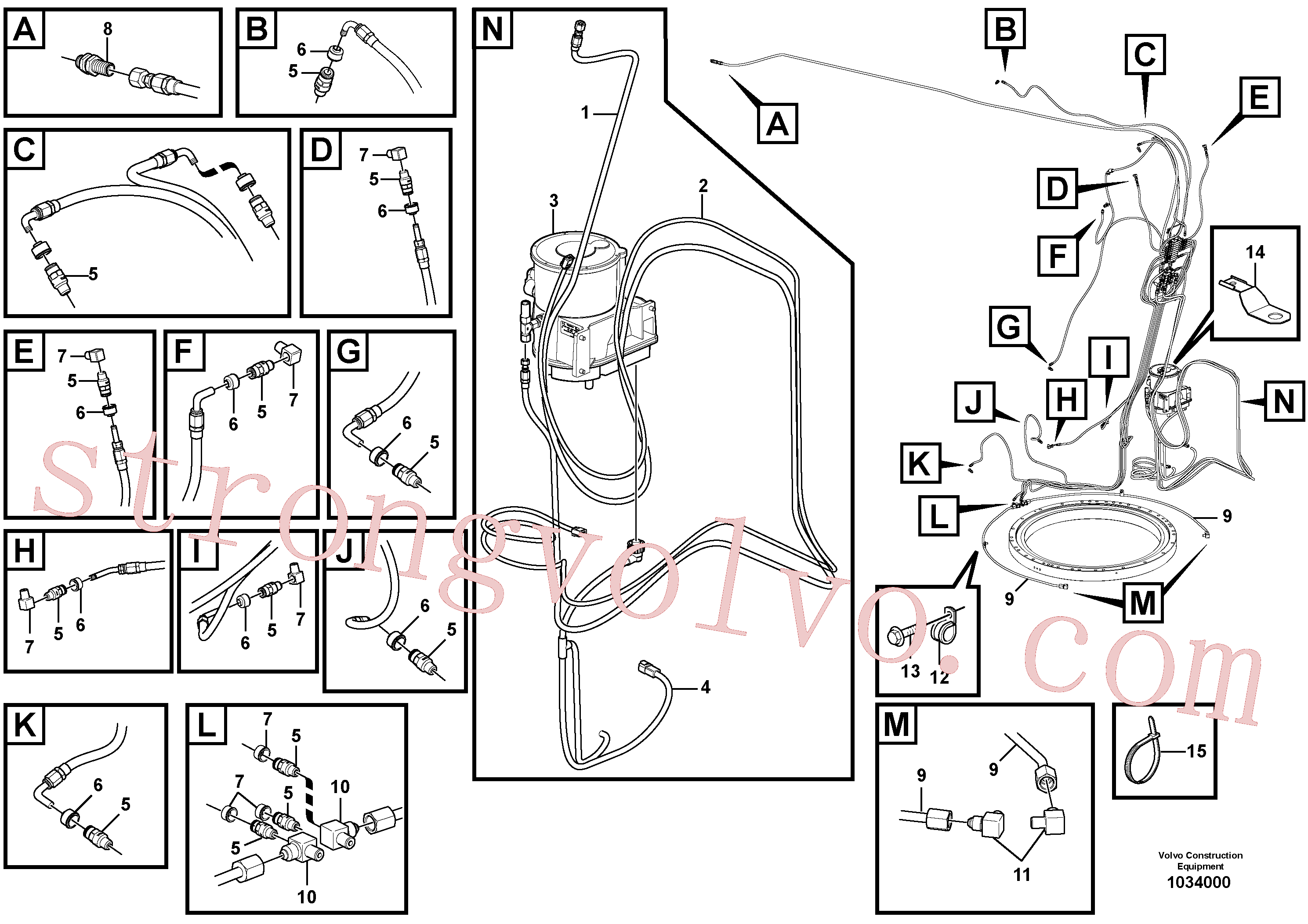 VOE14522575 Volvo Sistema de lubrificação automático, lança(1034000 Montagem)