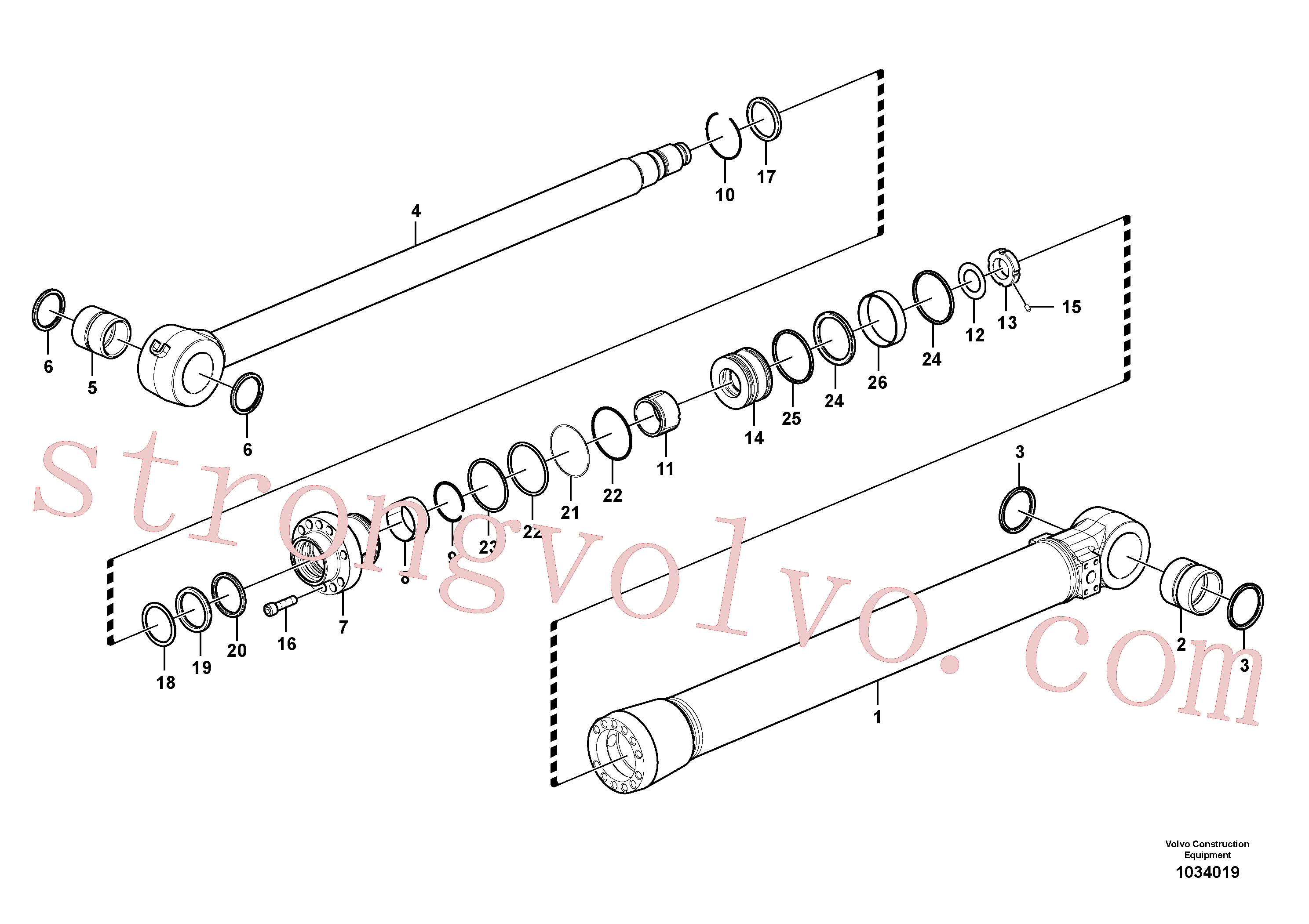 SA9565-11150 Volvo Cilindro de balde(1034019 Montagem)