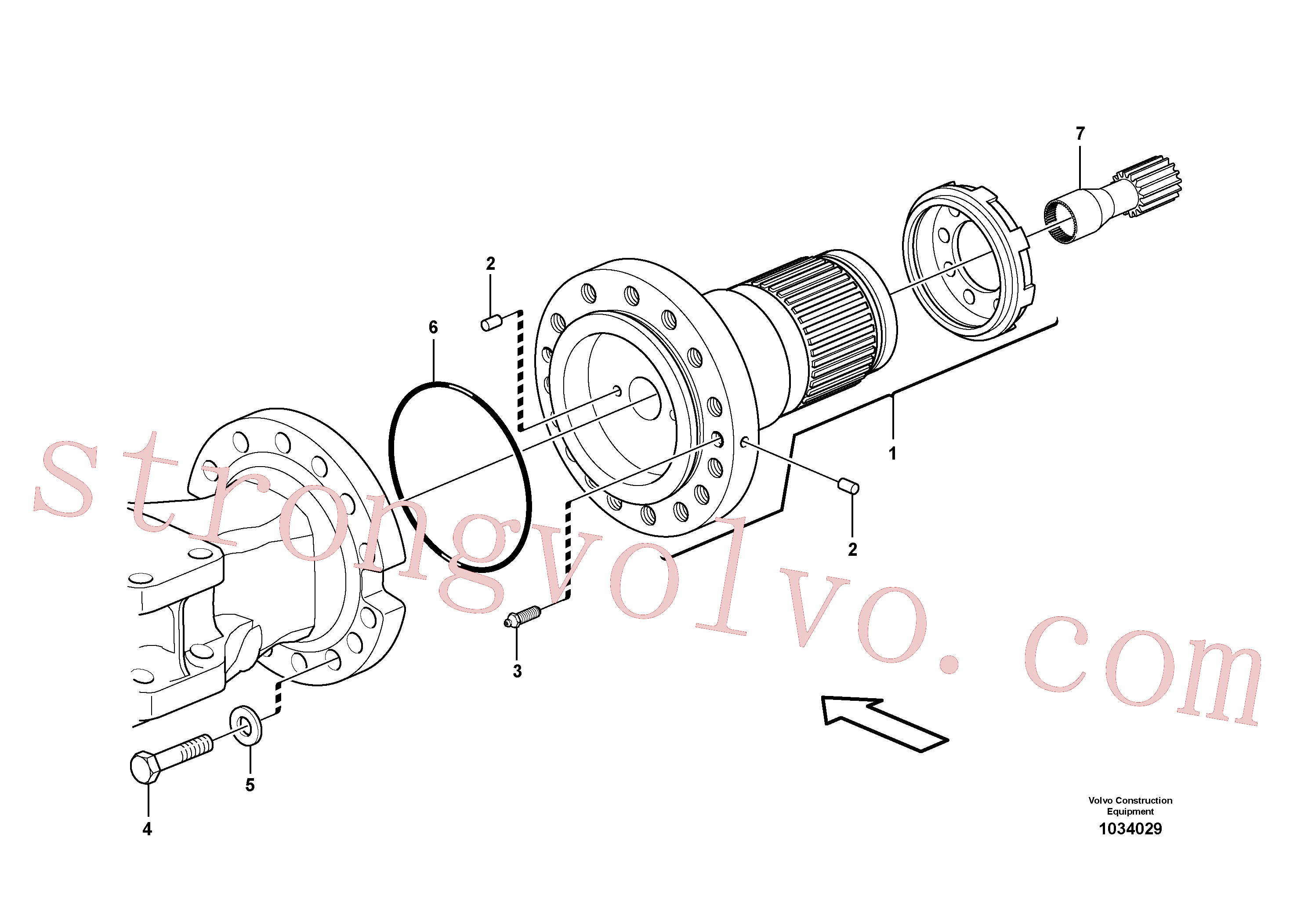 VOE14559380 Volvo Eixo traseiro, apoio do veio(1034029 Montagem)