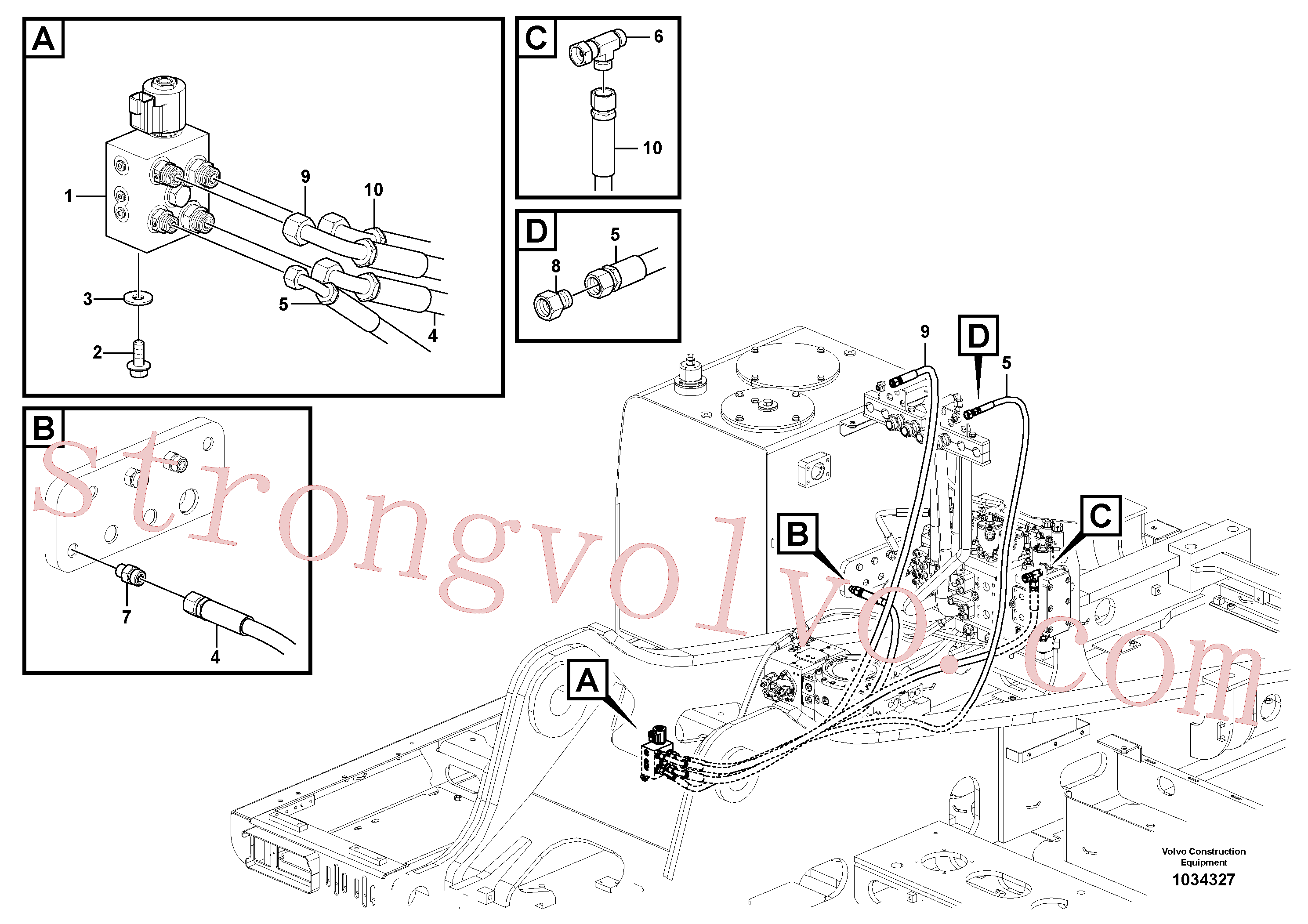 Atacado VOE15015591 Mangueira completa Volvo escavadeira
