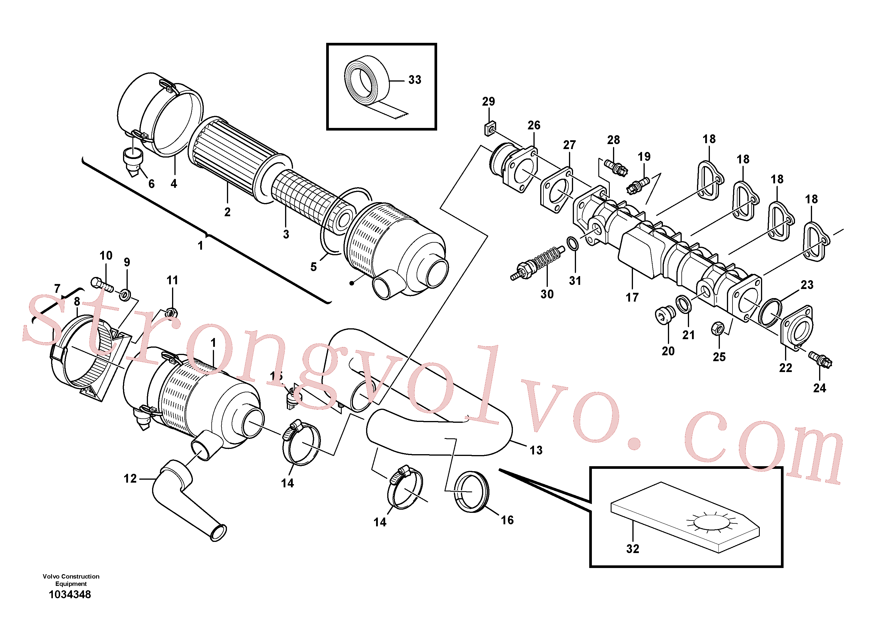VOE20405733 Volvo Sistema de sucção, filtro(1034348 Montagem)