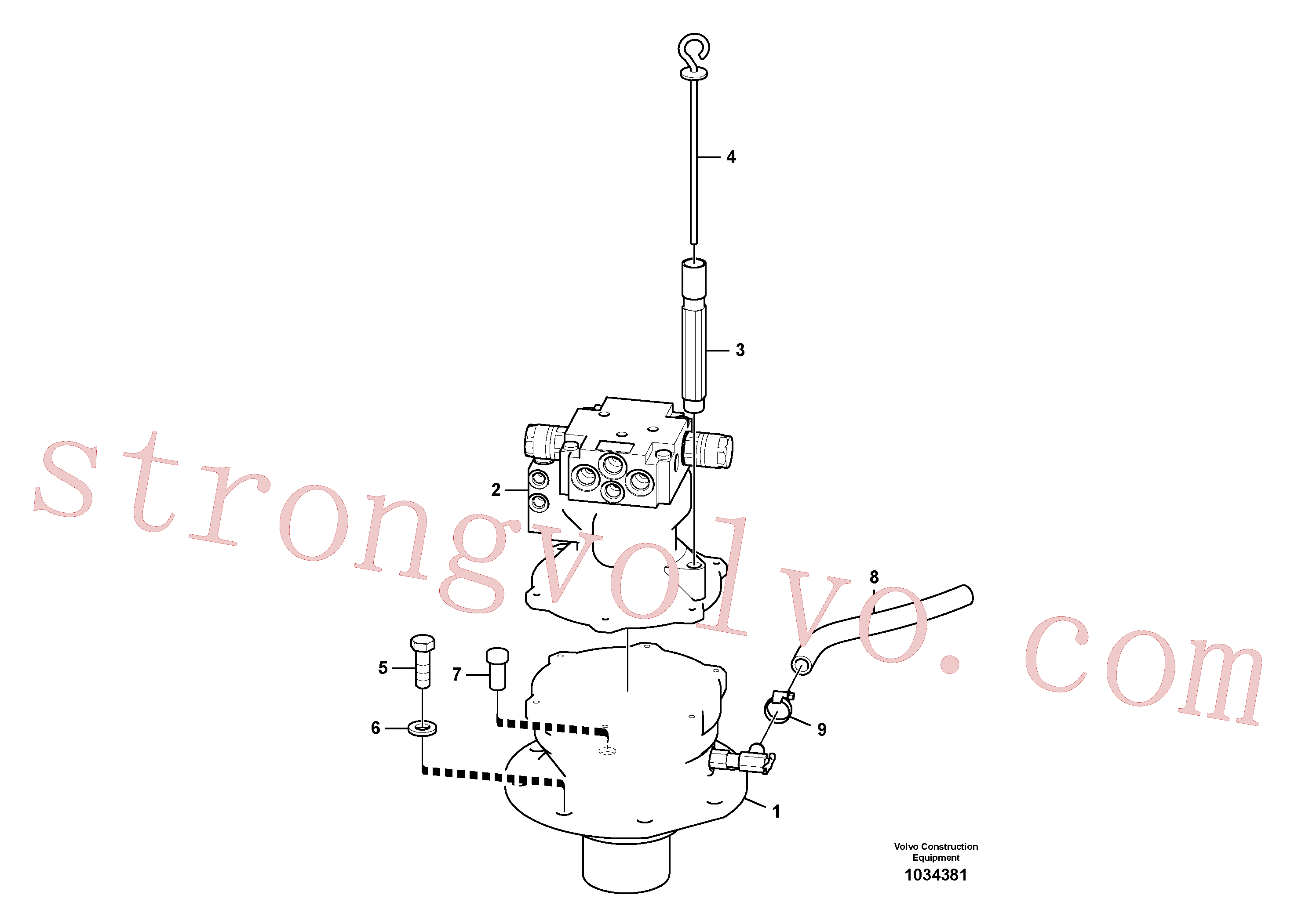 VOE14530846 Volvo Motor de rotação com peças de montagem(1034381 Montagem)