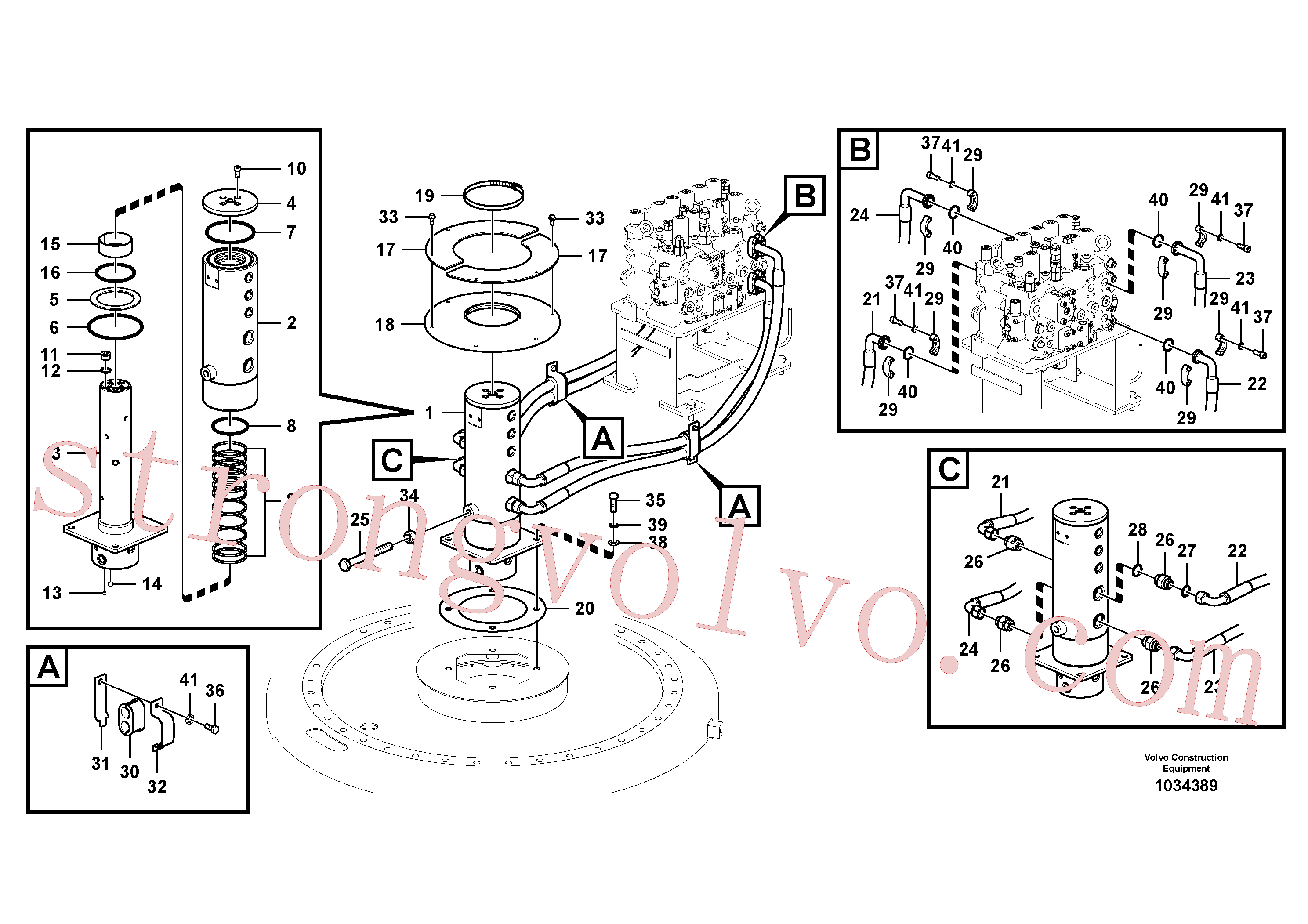 SA9612-10040 Volvo Rótula(1034389 Montagem)