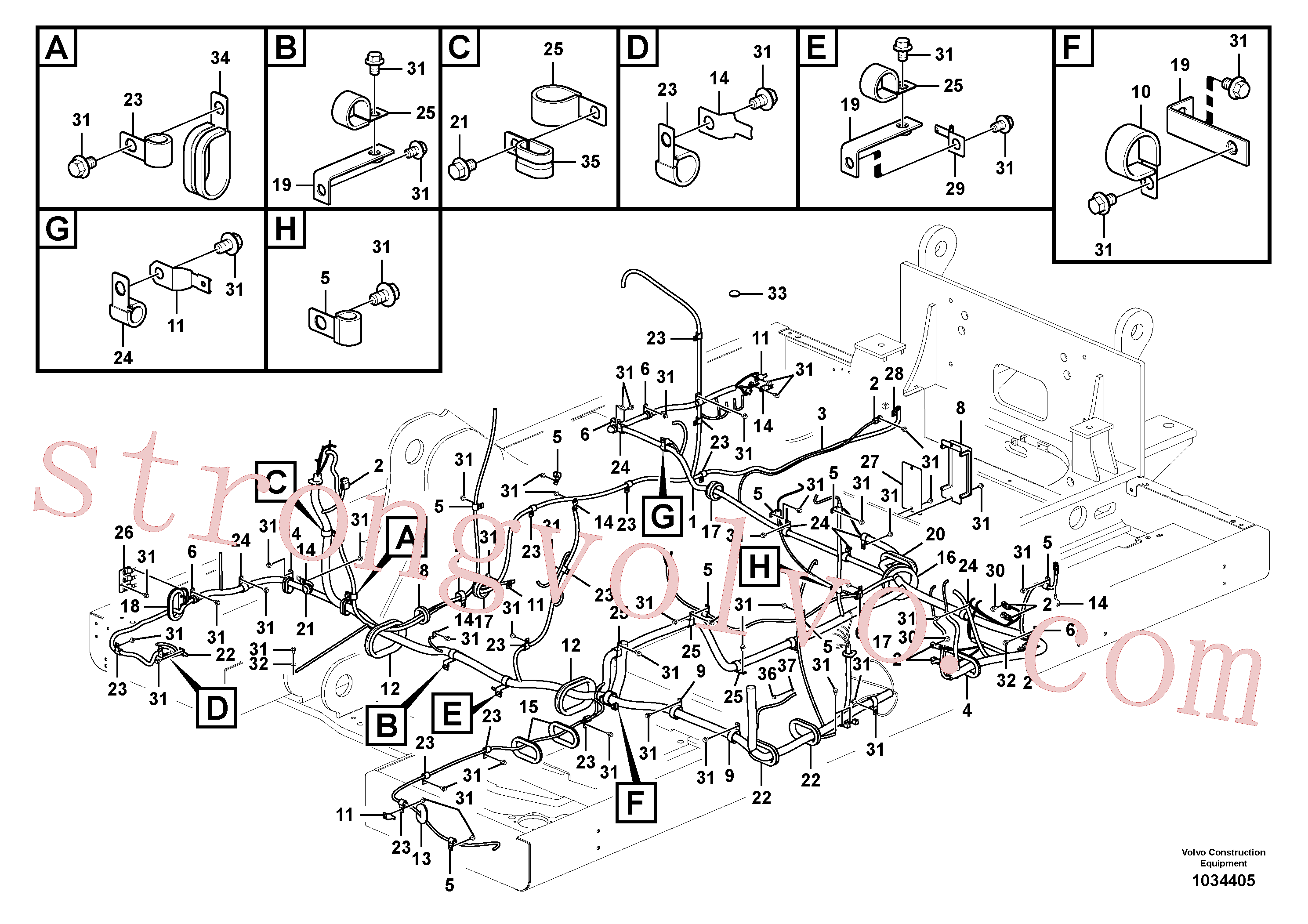 VOE14529351 Volvo Cablagem principal(1034405 Montagem)