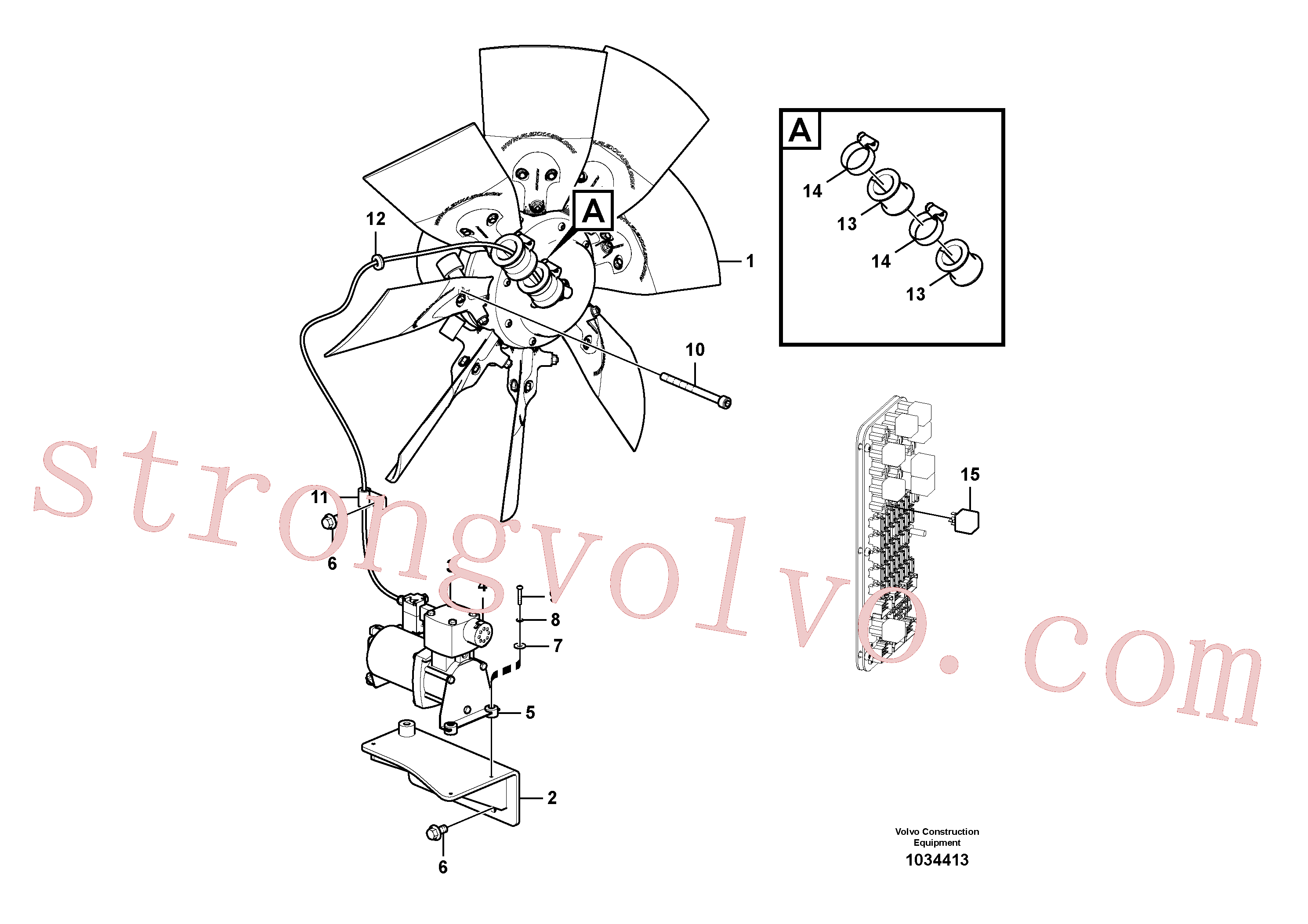VOE14531135 Volvo Ventilador reversível.(1034413 Montagem)