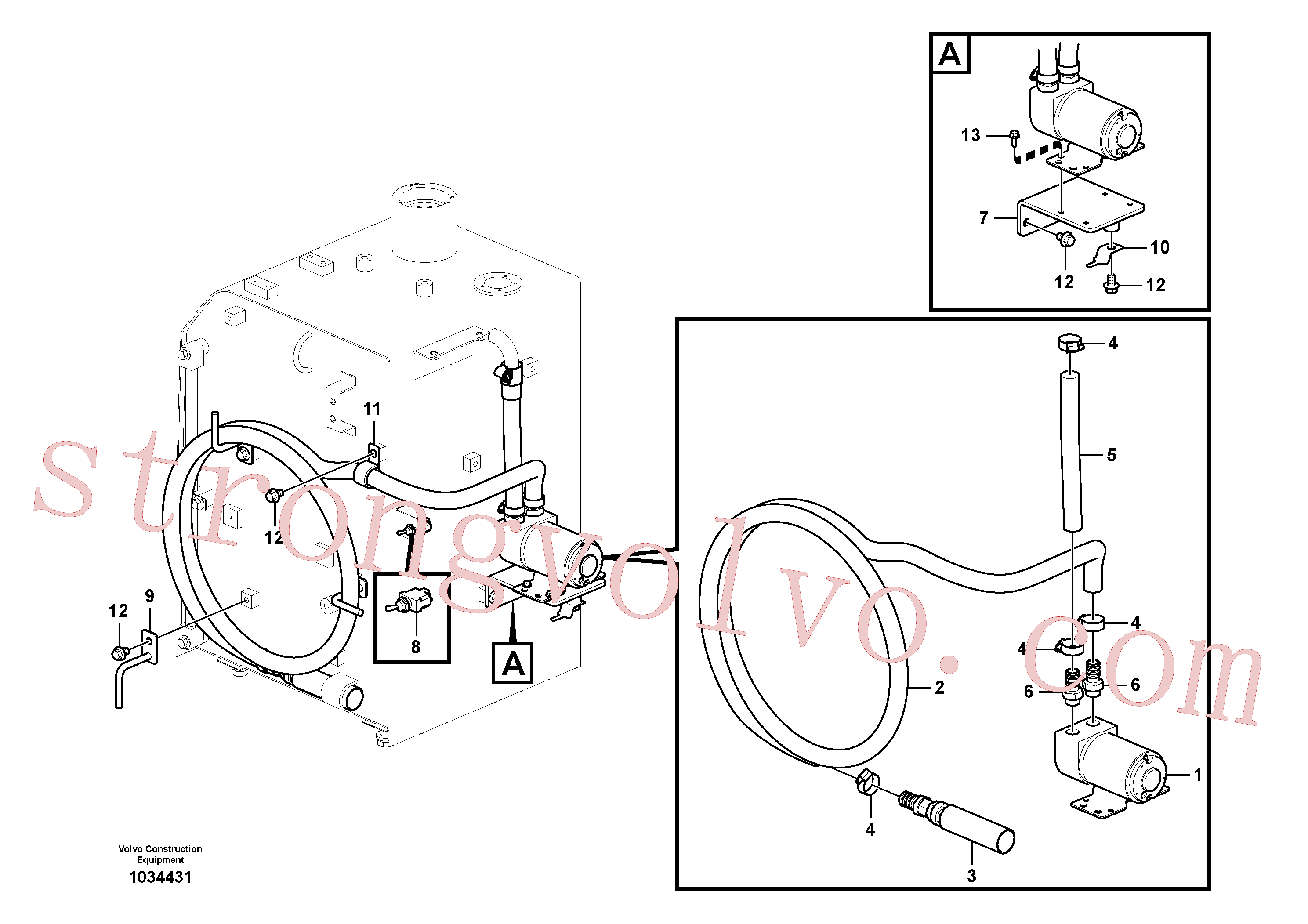 VOE14547765 Volvo Bomba de enchimento do combustível com detalhes de montagem(1034431 Montagem)