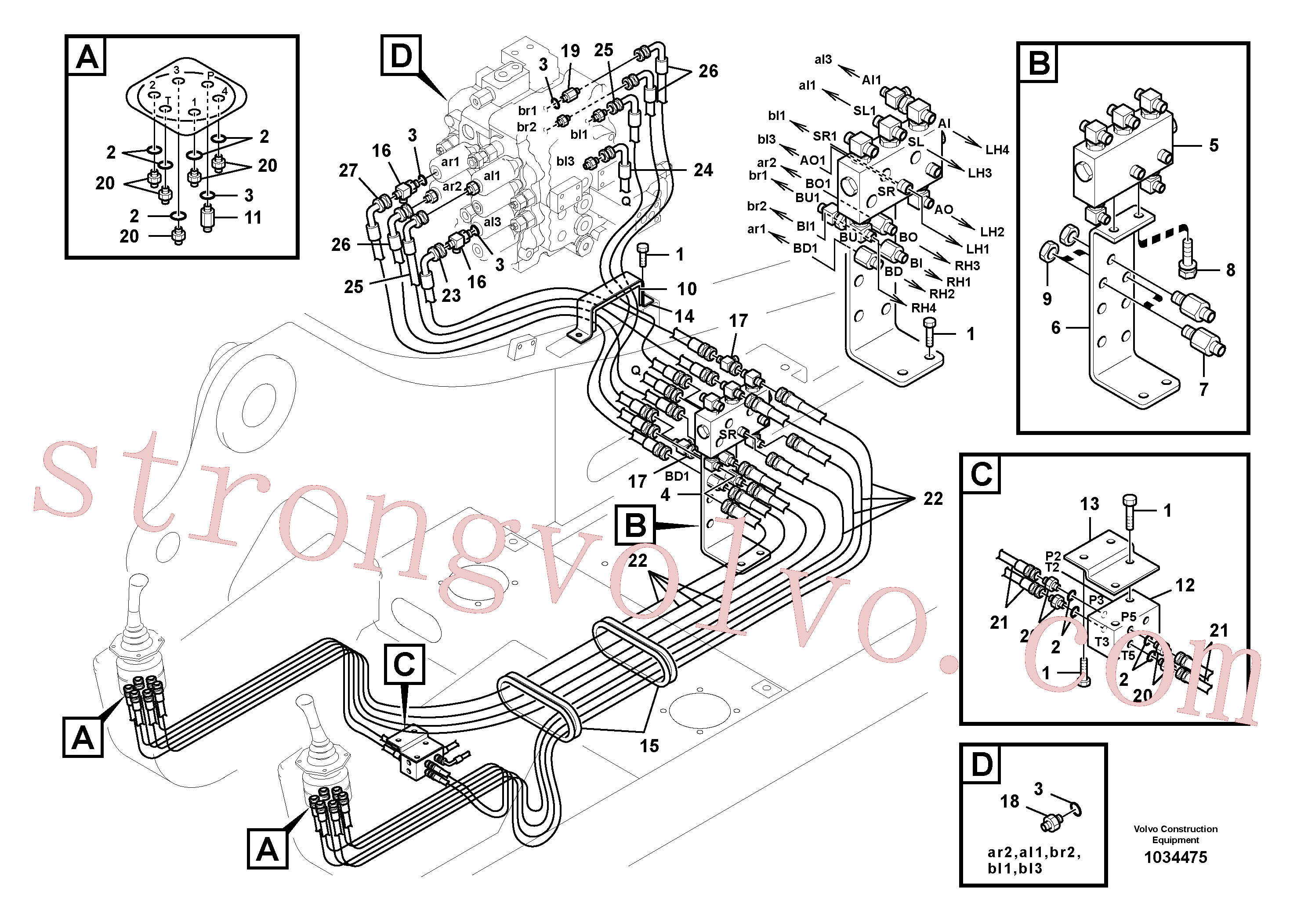 VOE14517071 Válvula Volvo escavadeira