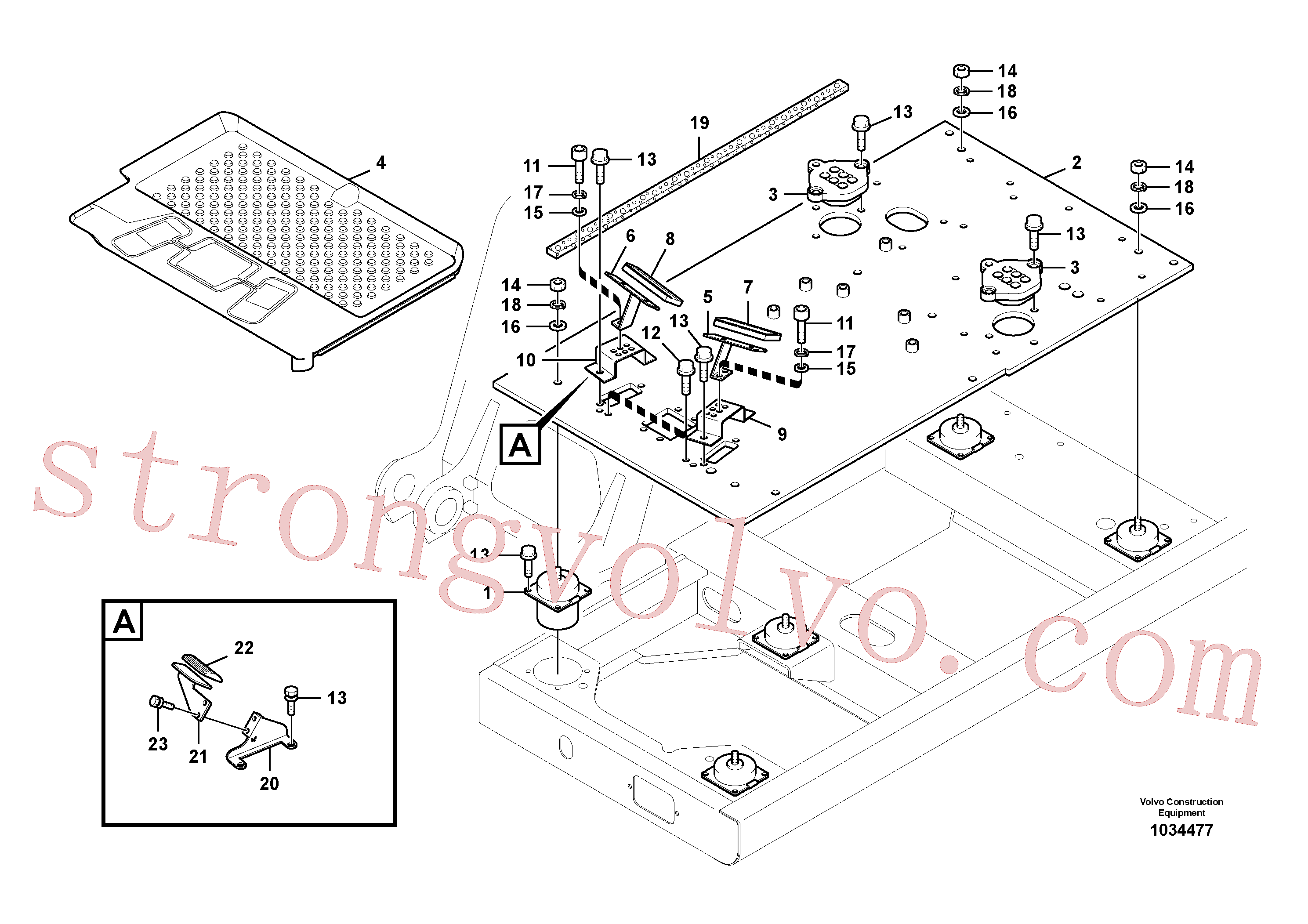 VOE14513730 Volvo Chão da cabina(1034477 Montagem)