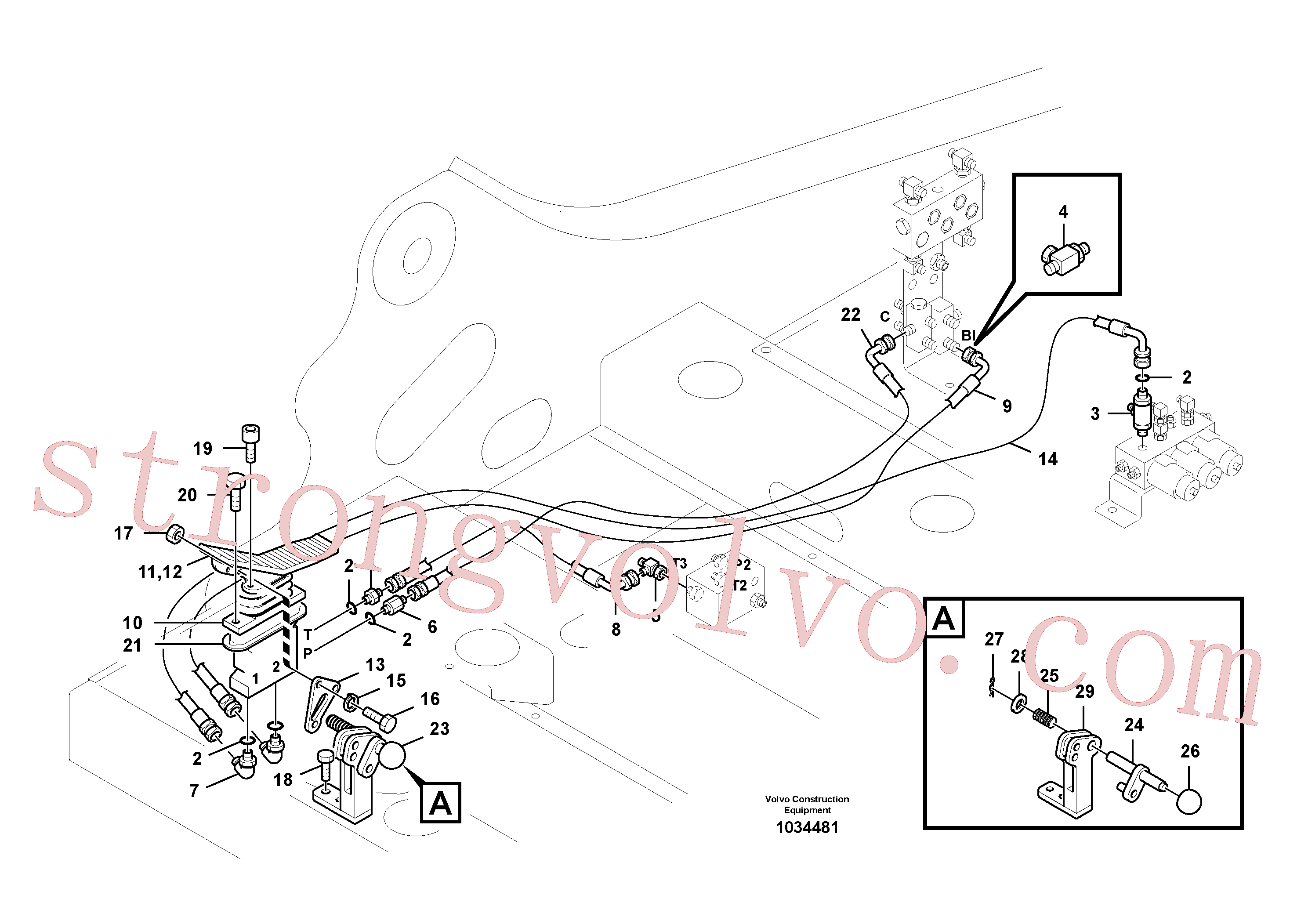 SA9453-02242 Volvo Sistema servomotor, martelo e corte(1034481 Montagem)