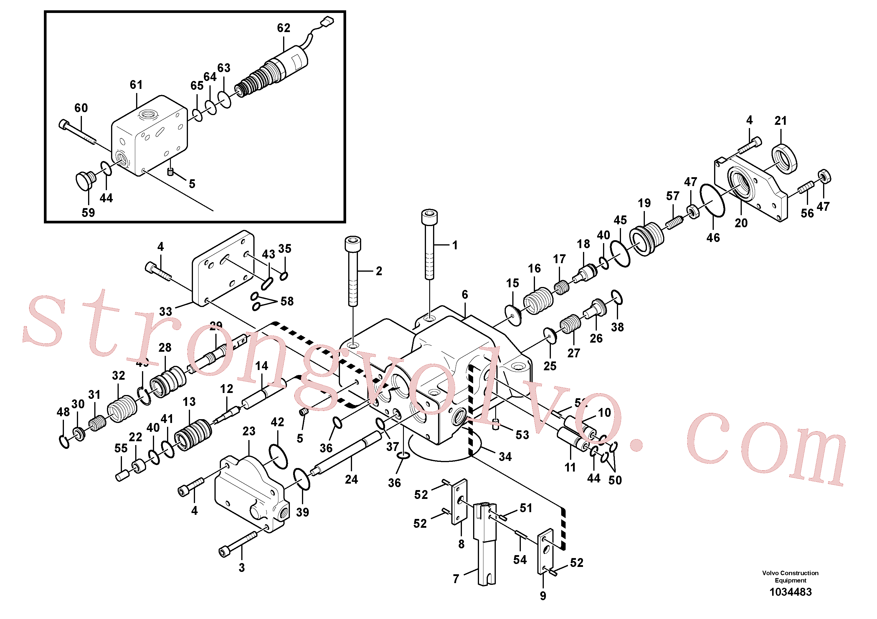 VOE14528250 Volvo Regulador, bomba hidráulica(1034483 Montagem)