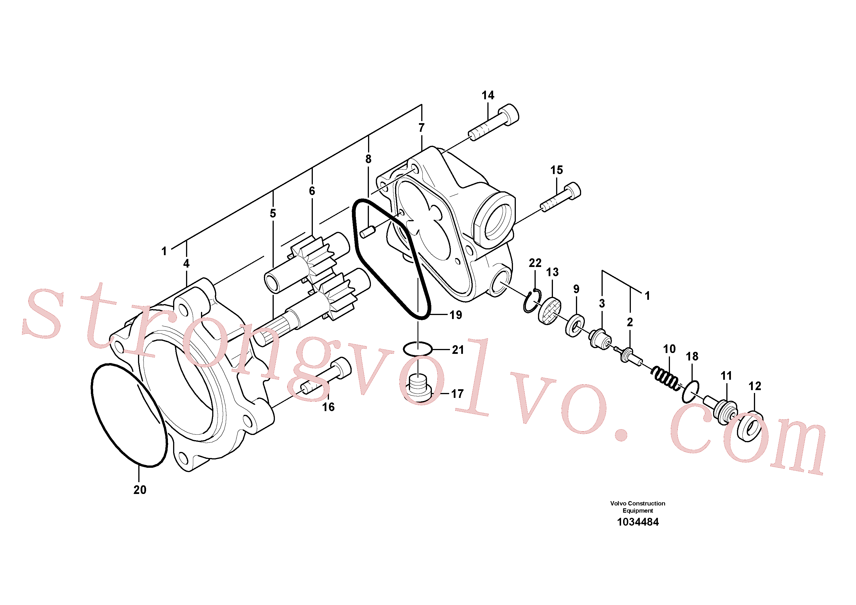 SA9541-02018 Volvo Bomba da engrenagem hidráulica(1034484 Montagem)