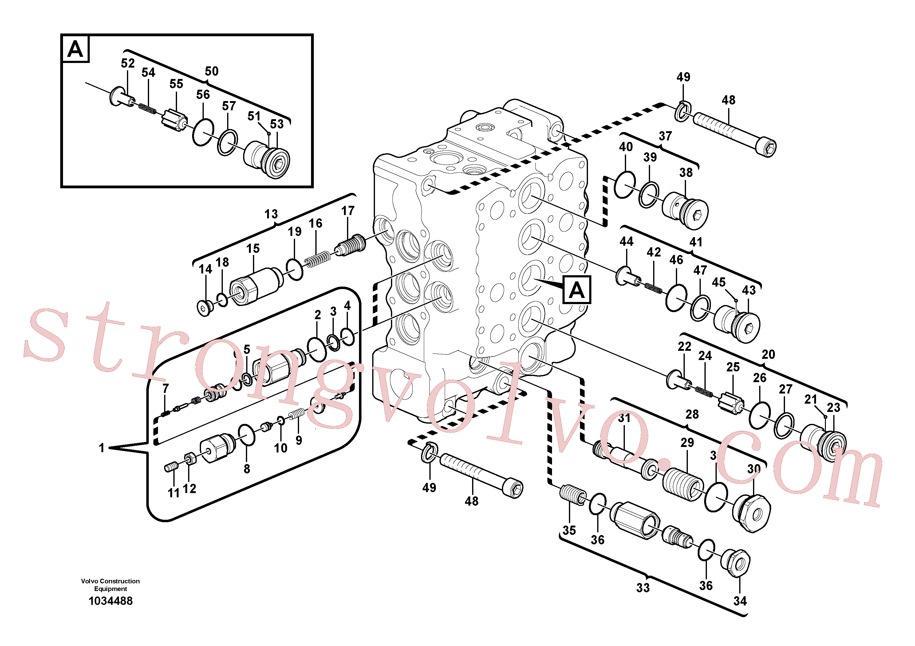 VOE14617015 Volvo Válvula mestra de comando(1034488 Montagem)