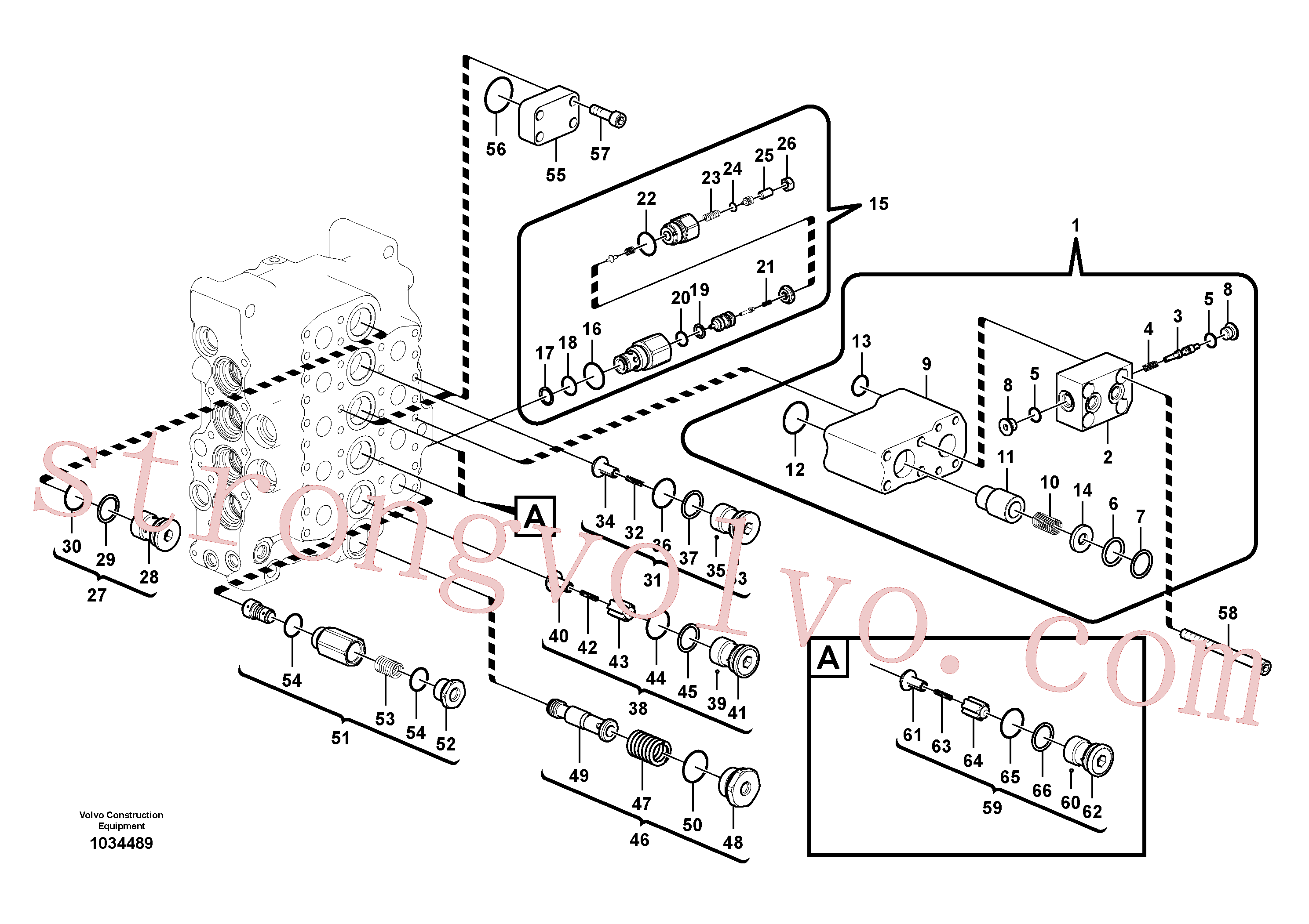 VOE14602563 Volvo Válvula mestra de comando(1034489 Montagem)