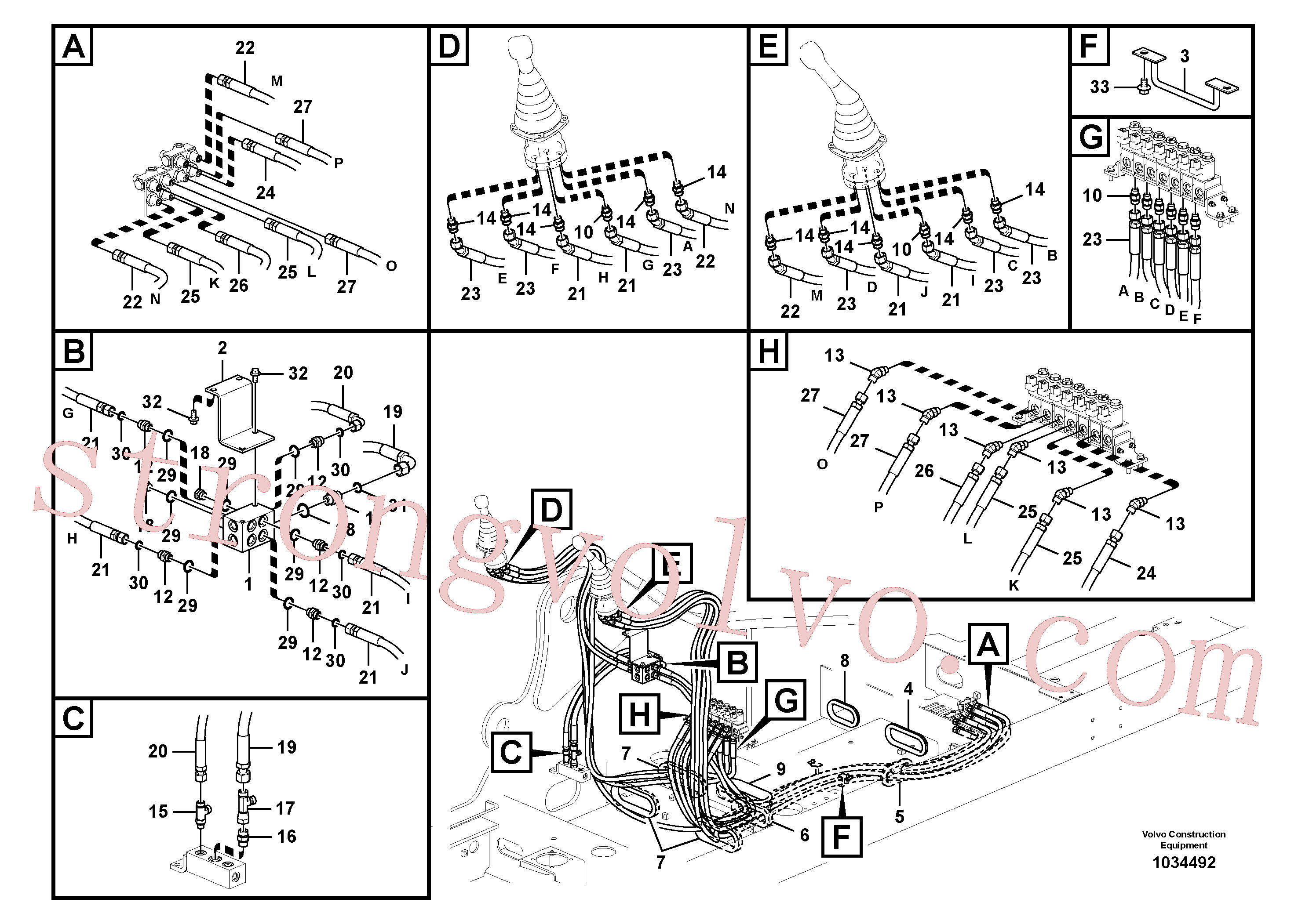 VOE937707 Mangueira completa Volvo escavadeira