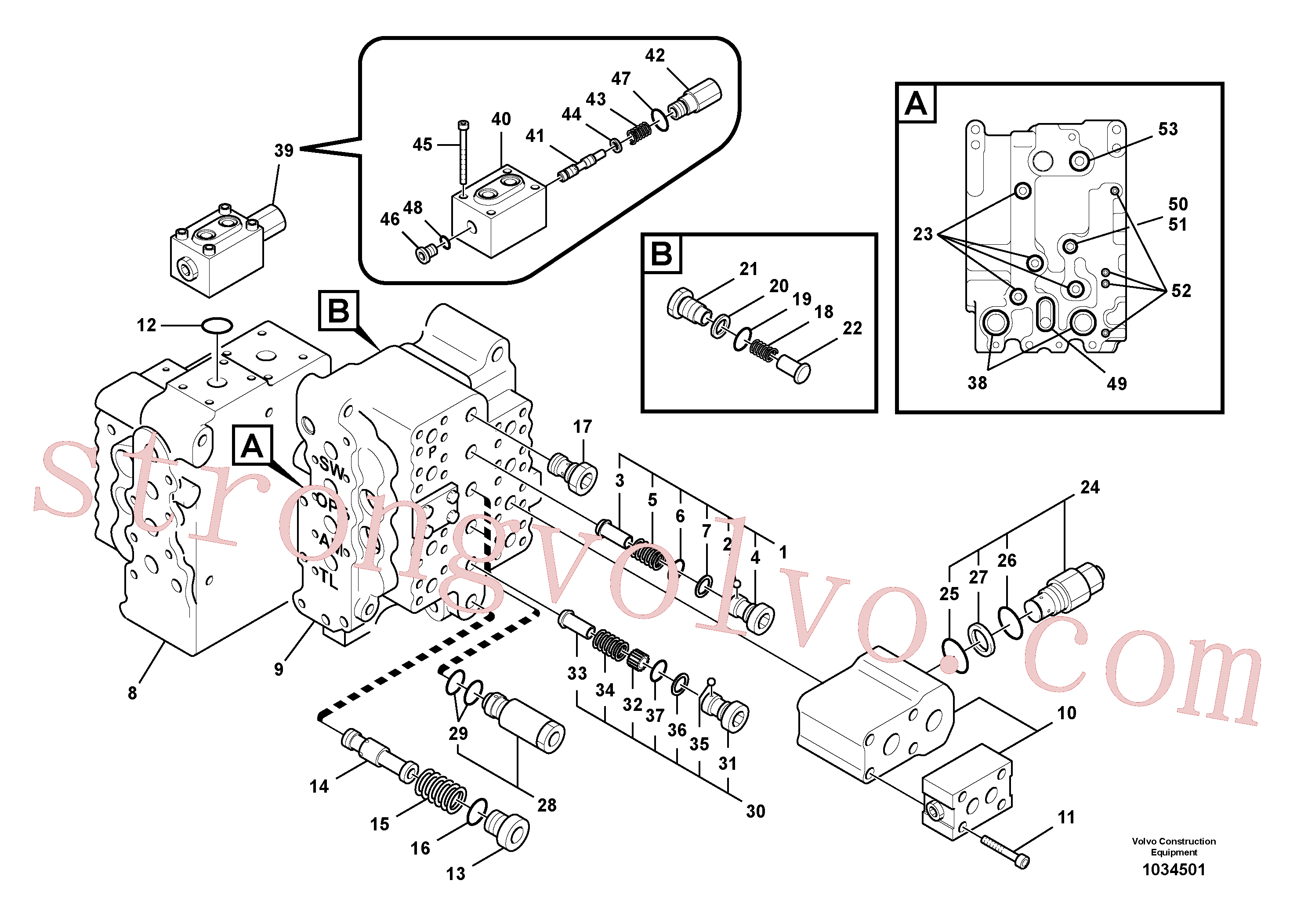 China Made VOE14515337 Spool Volvo Acessórios para escavadeira