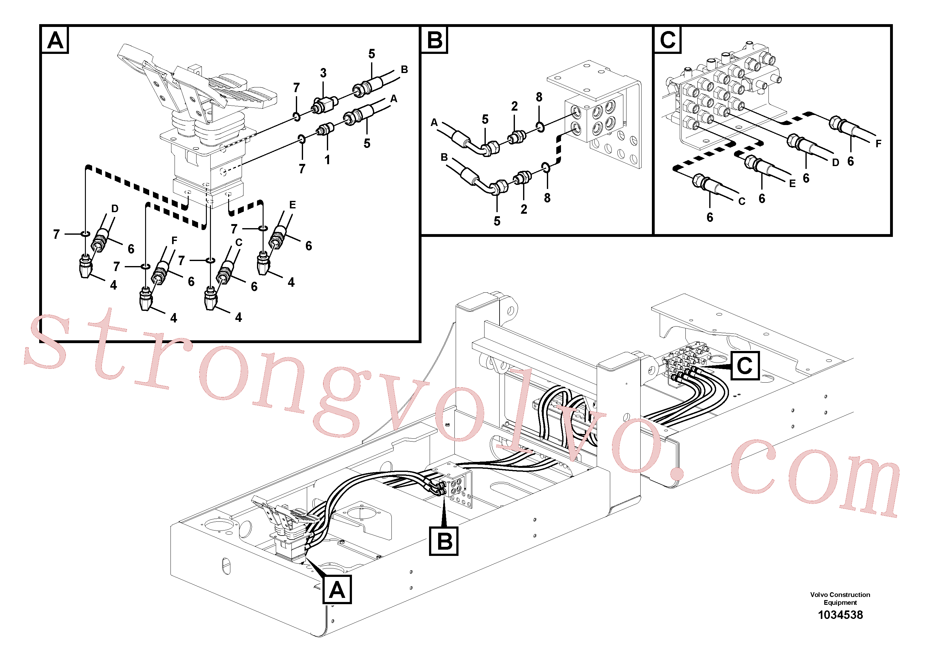 SA1048-10530 Volvo Sistema servomotor, válvula de comando para pedal da válvula de comando(1034538 Montagem)