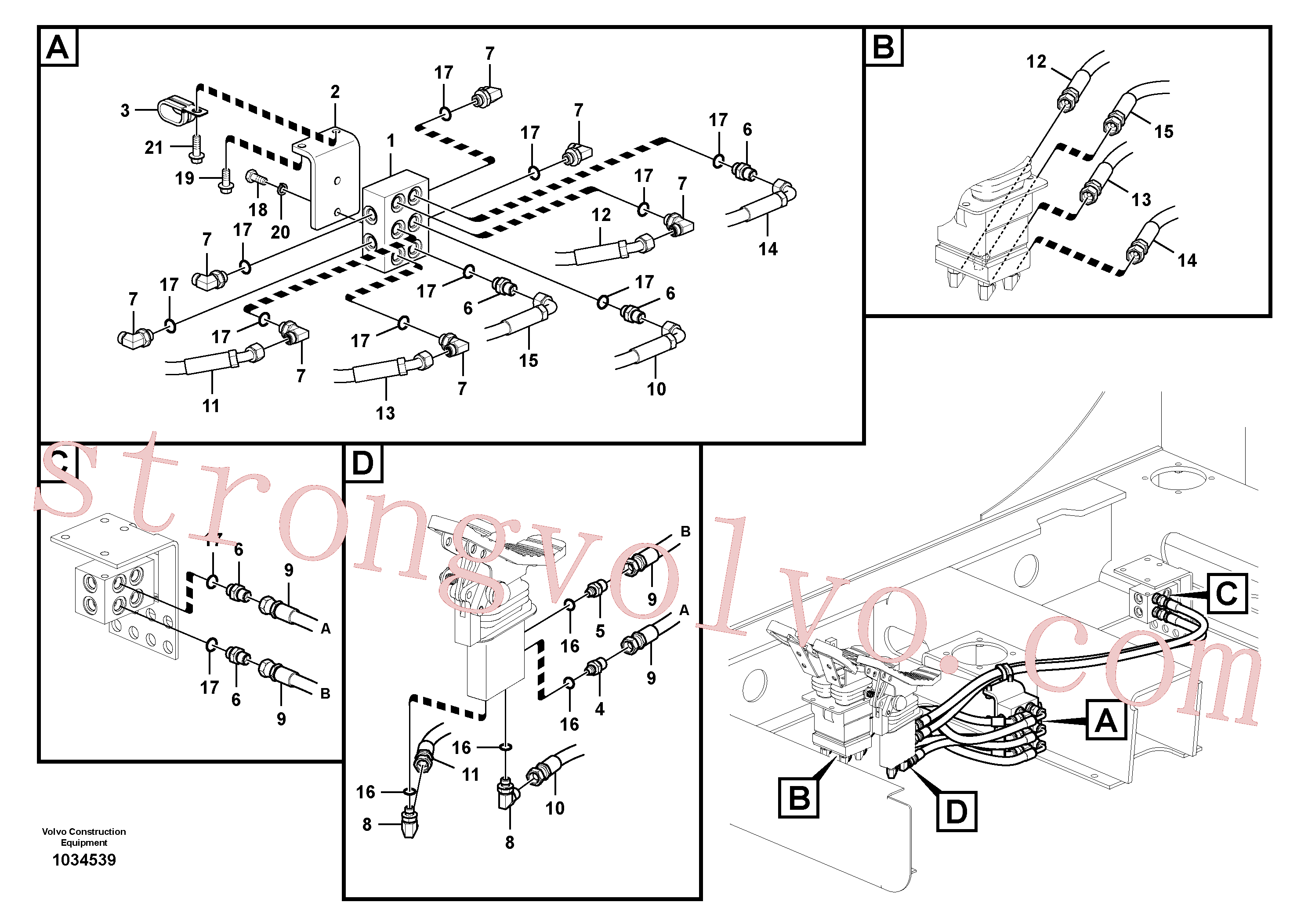 SA9453-03213 Volvo Sistema servomotor, válvula de comando para pedal da válvula de comando(1034539 Montagem)
