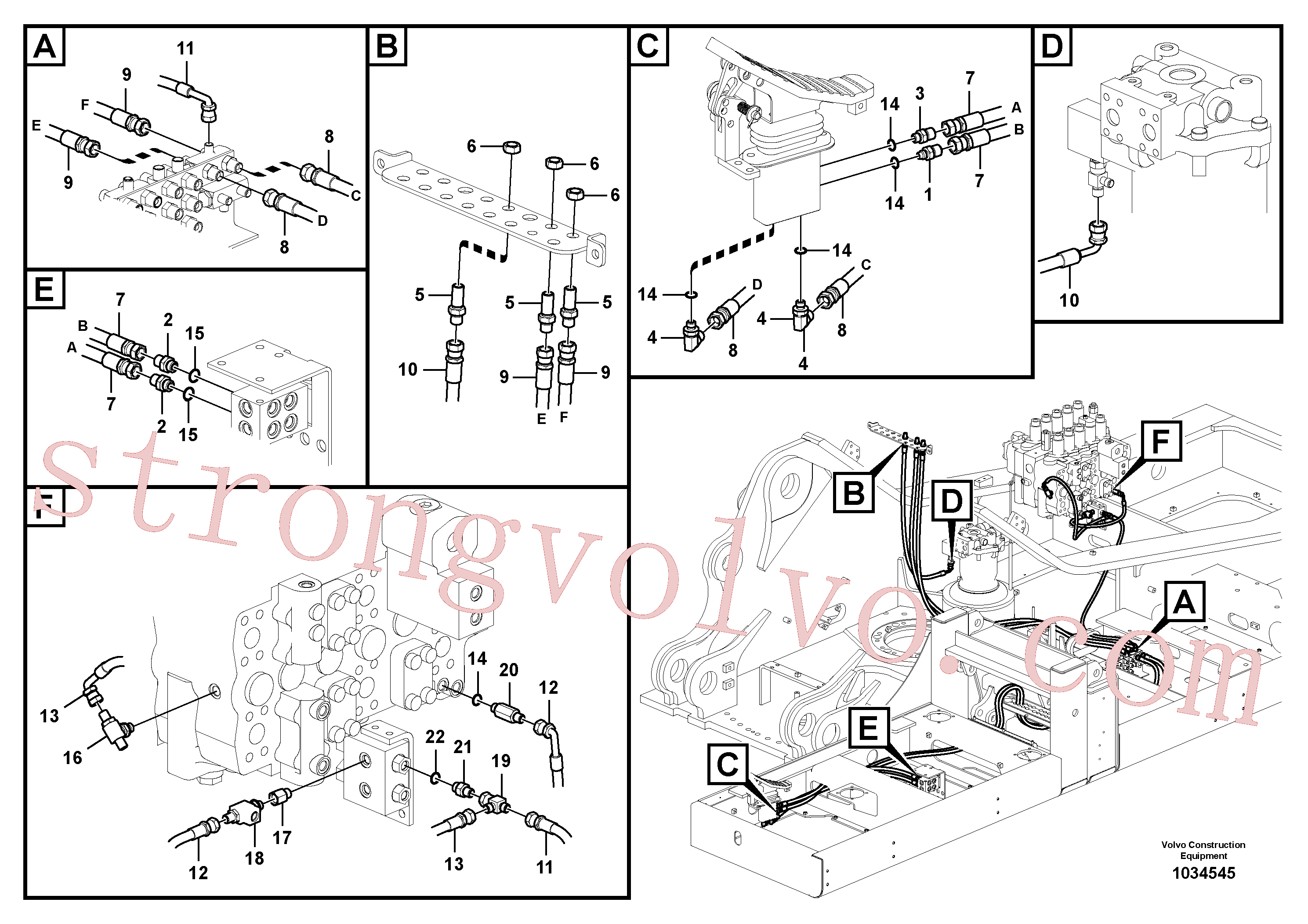 VOE14520633 Volvo Sistema servomotor, martelo e corte(1034545 Montagem)