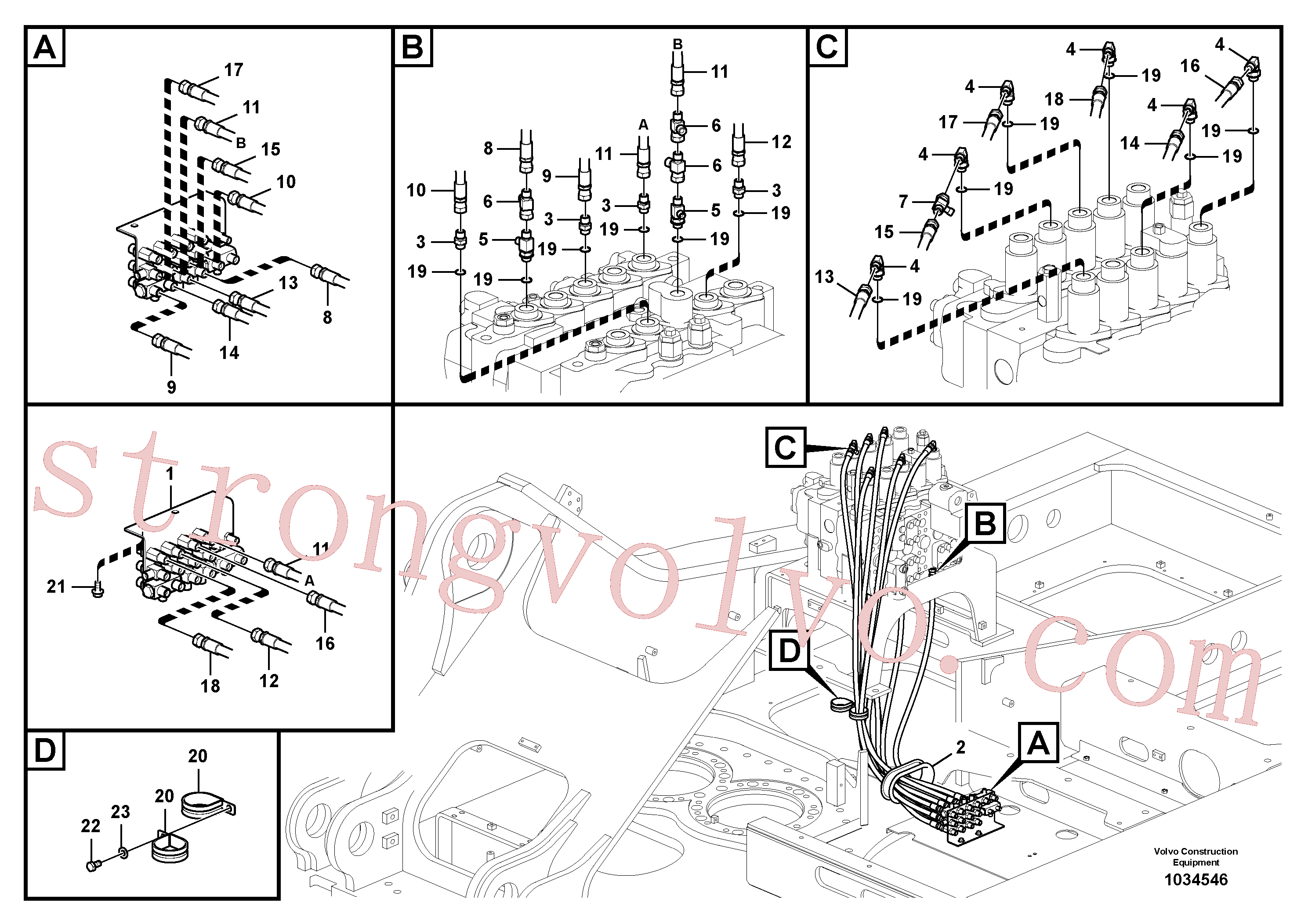 SA9451-03228 Volvo Sistema servomotor, martelo e corte(1034546 Montagem)