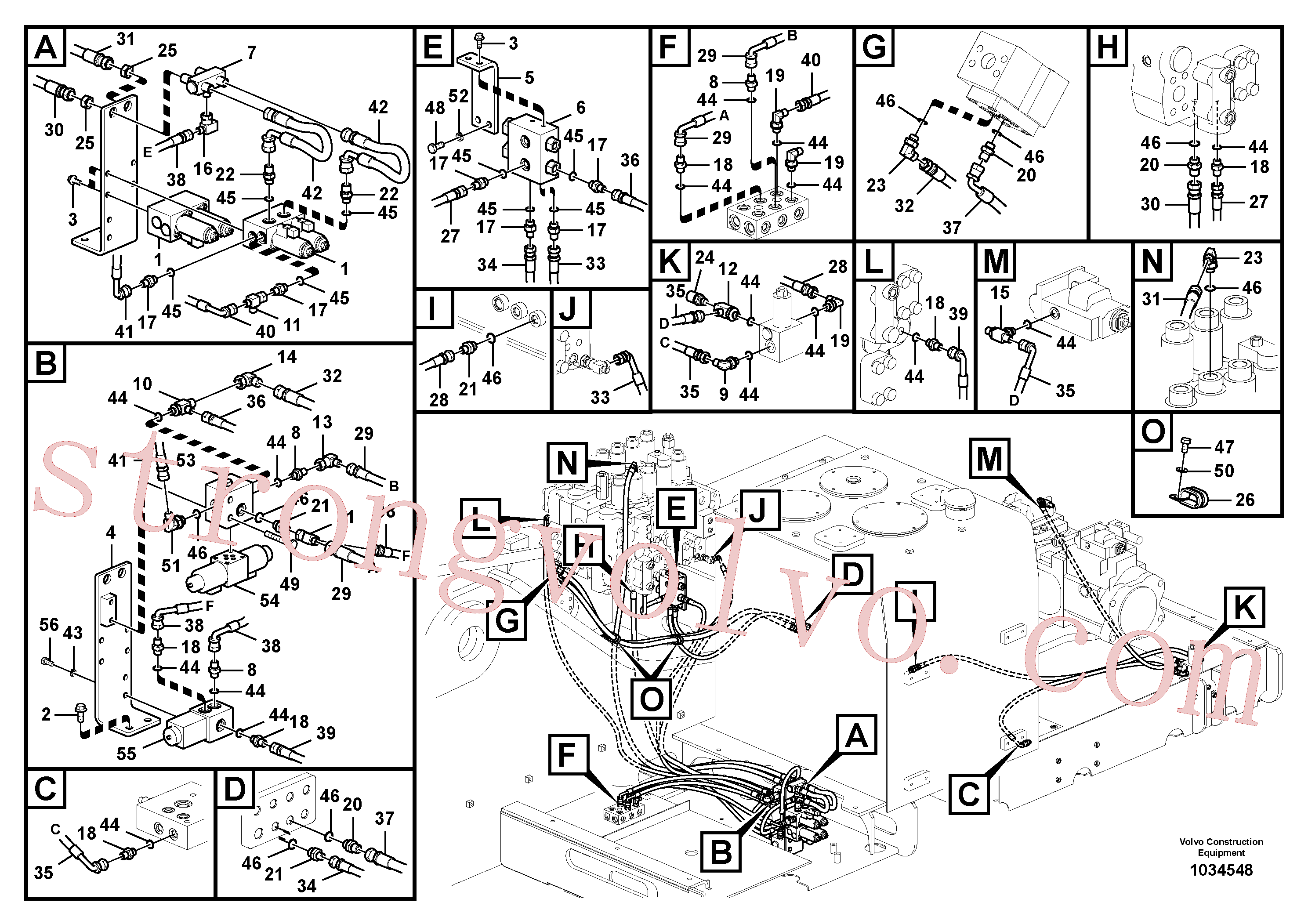 SA9451-02240 Mangueira completa Volvo escavadeira