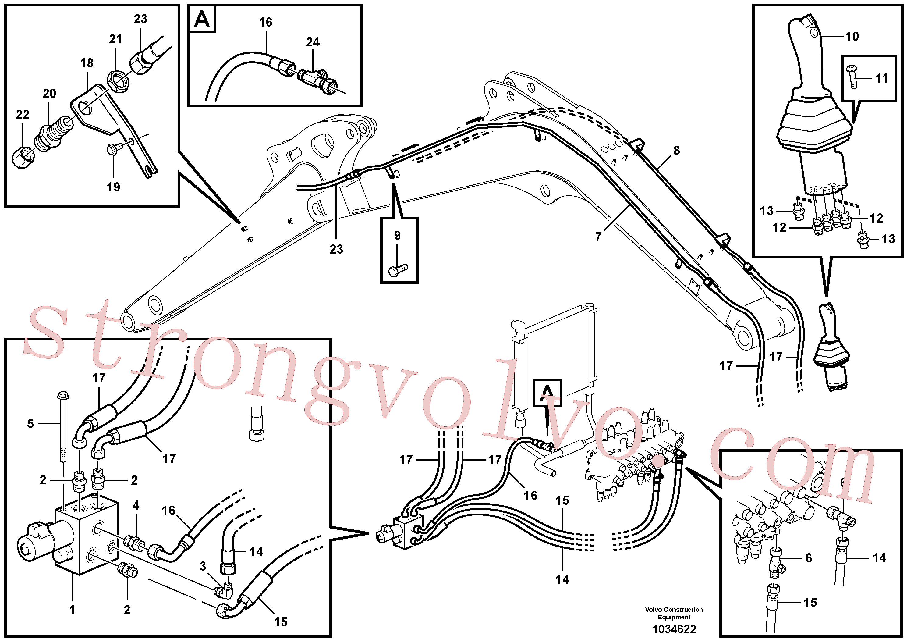 VOE11803439 Volvo Hidráulica de serviço, ruptura do braço de afundamento(1034622 Montagem)