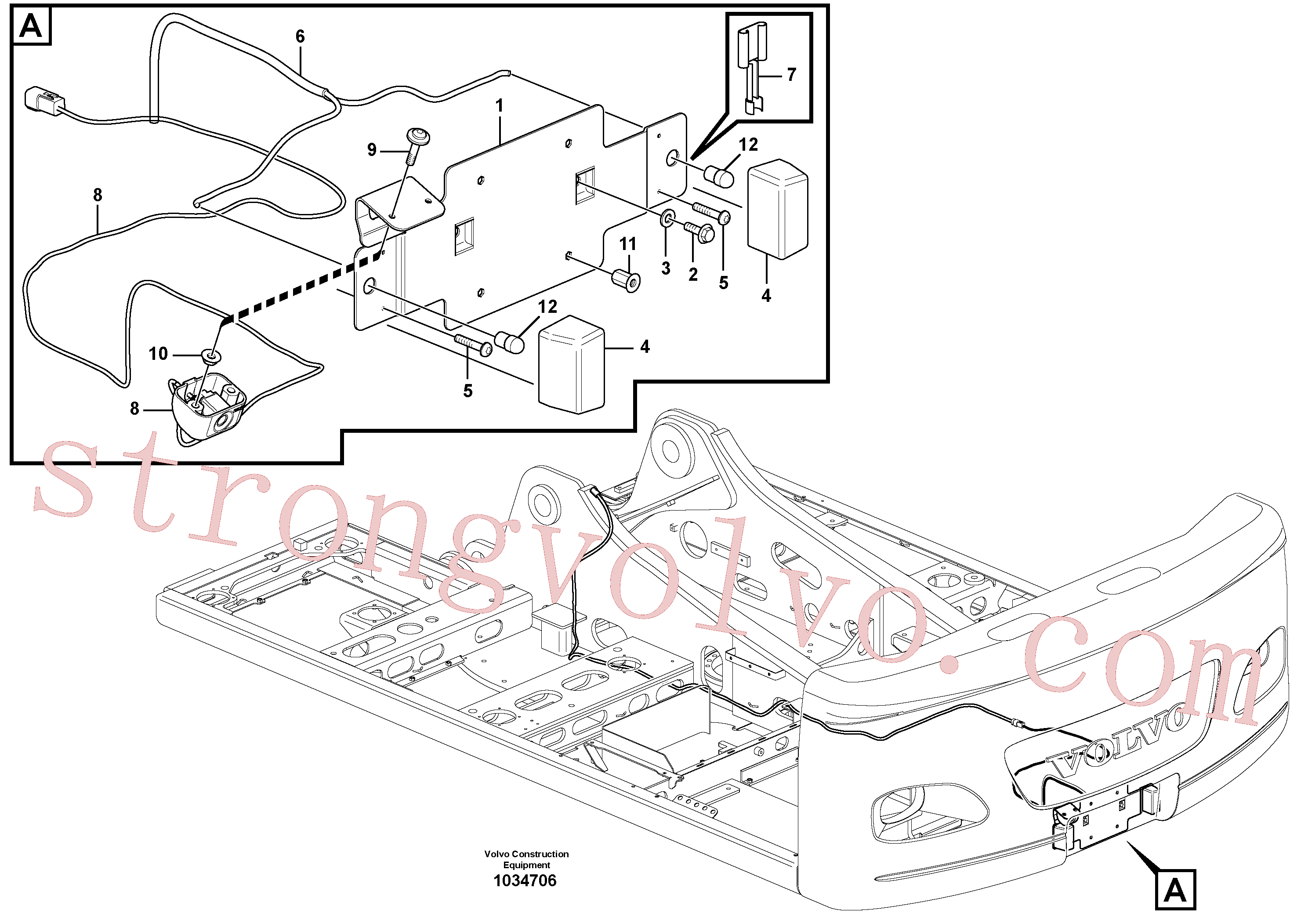 VOE965483 Volvo Câmara retrovisora(1034706 Montagem)