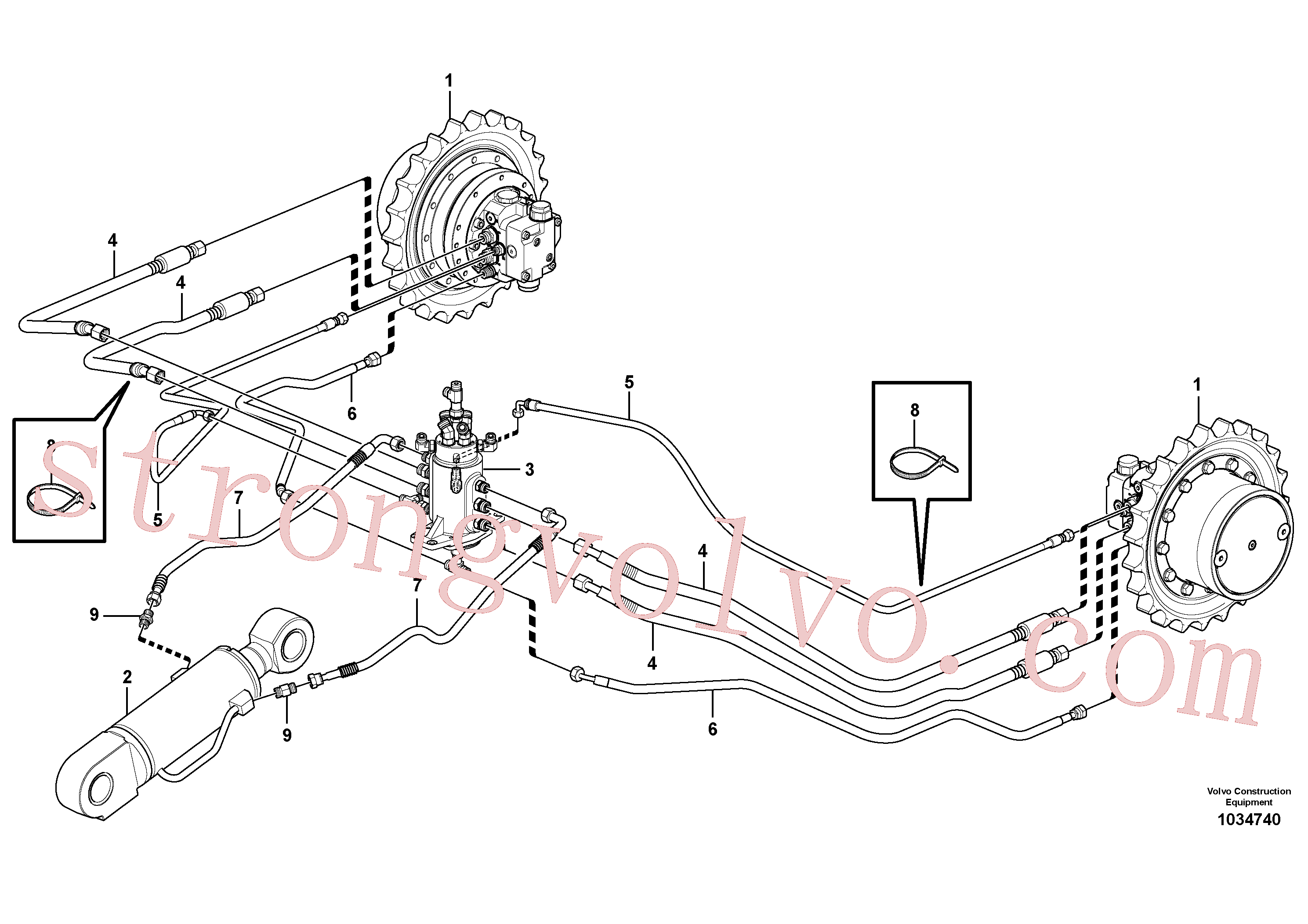 VOE11809210 Mangueira completa Volvo escavadeira