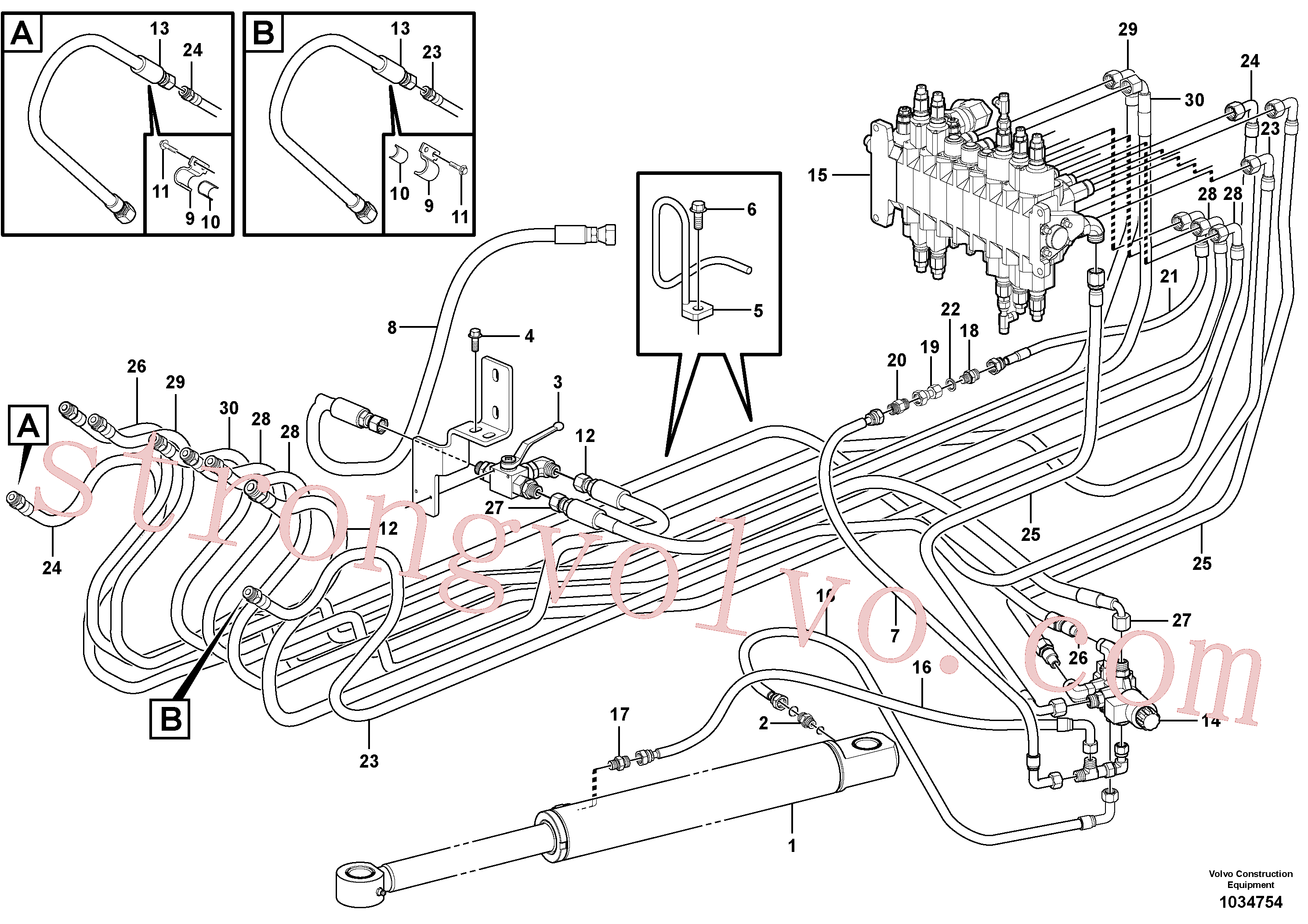 VOE15608503 Mangueira completa Volvo escavadeira