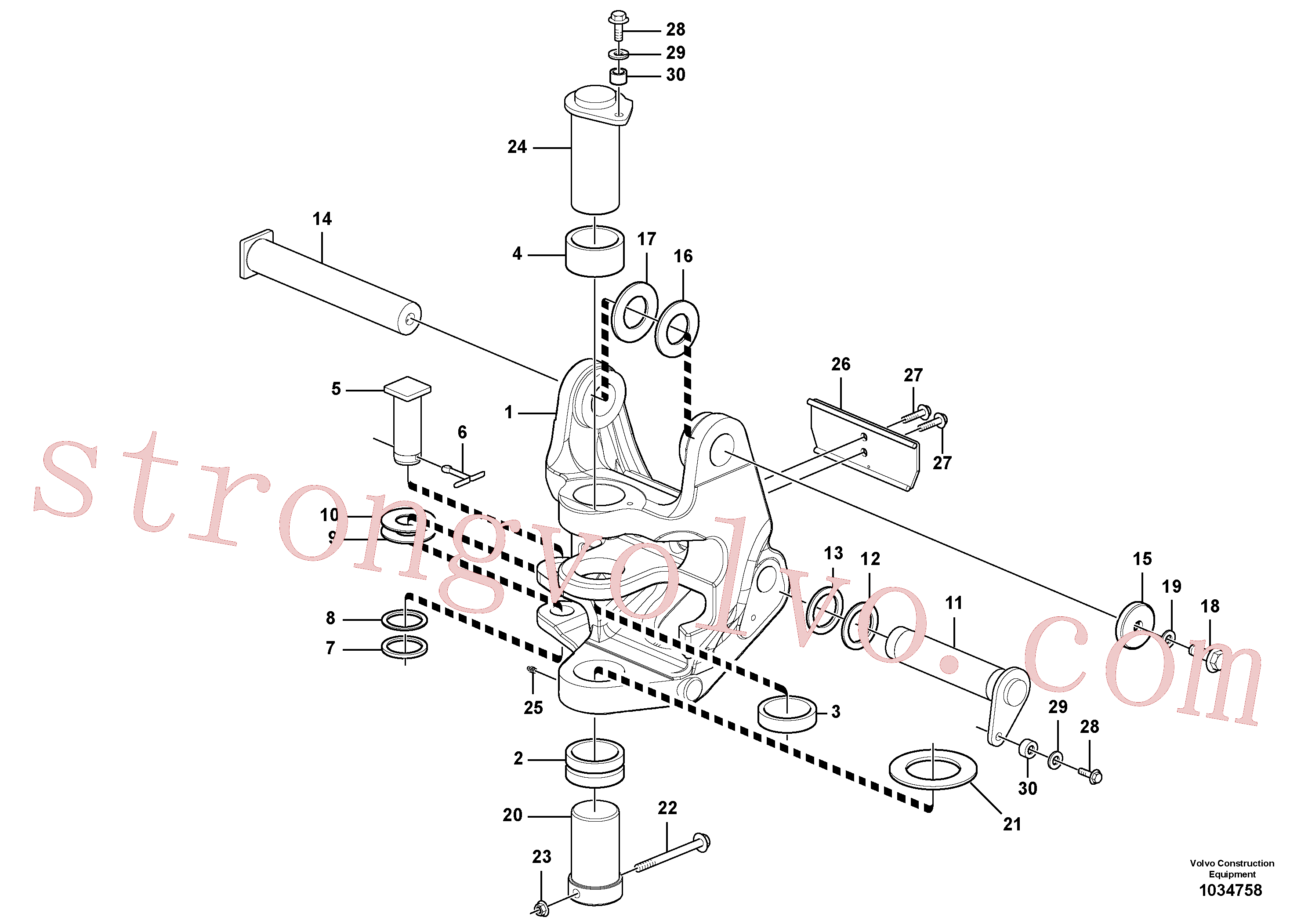 VOE60113095 Volvo Cavilha de articulação(1034758 Montagem)