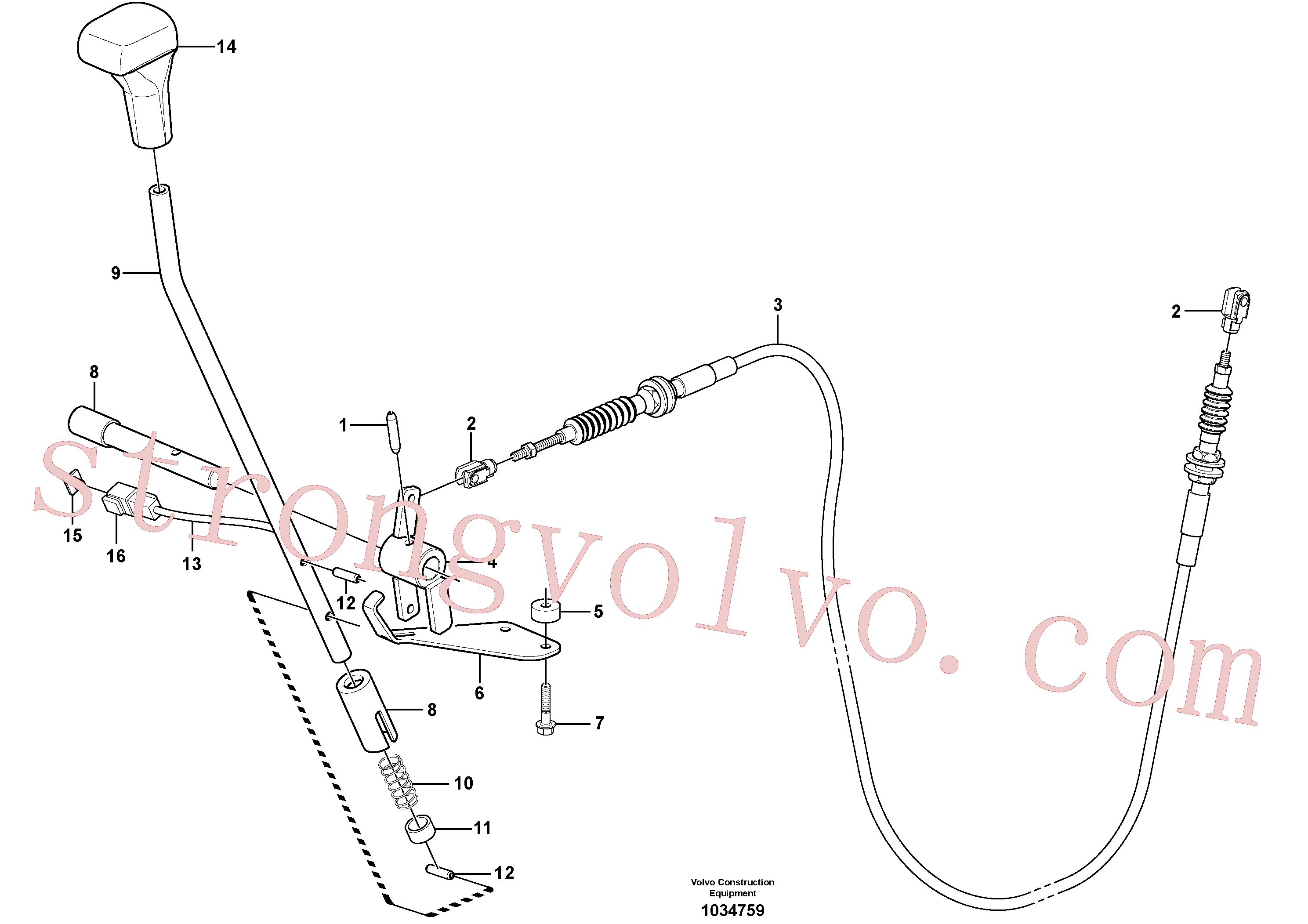 VOE11802563 Volvo Alavanca de comando: lâmina de terraplanagem(1034759 Montagem)