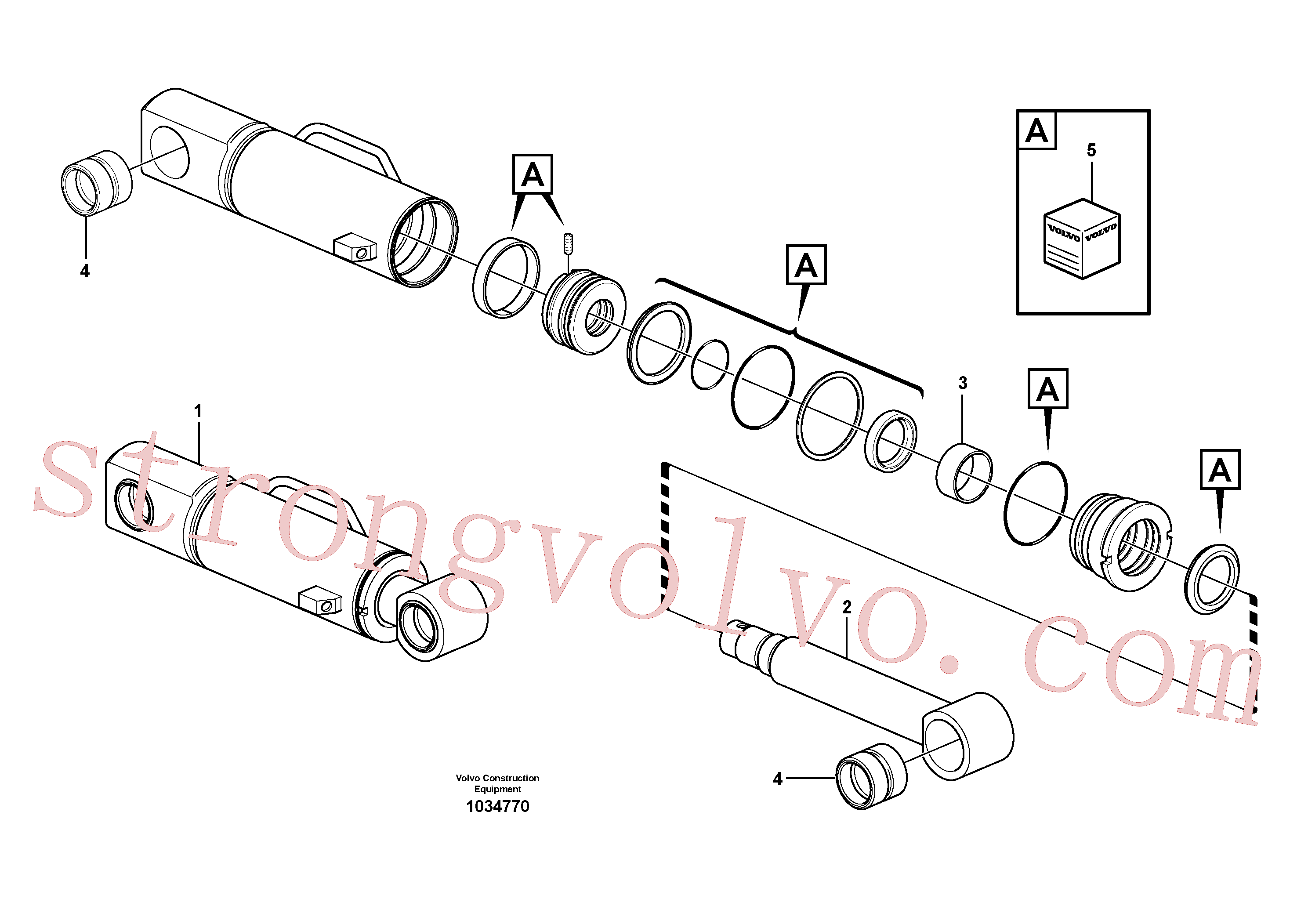 VOE15078248 Volvo Cilindro da lâmina niveladora(1034770 Montagem)