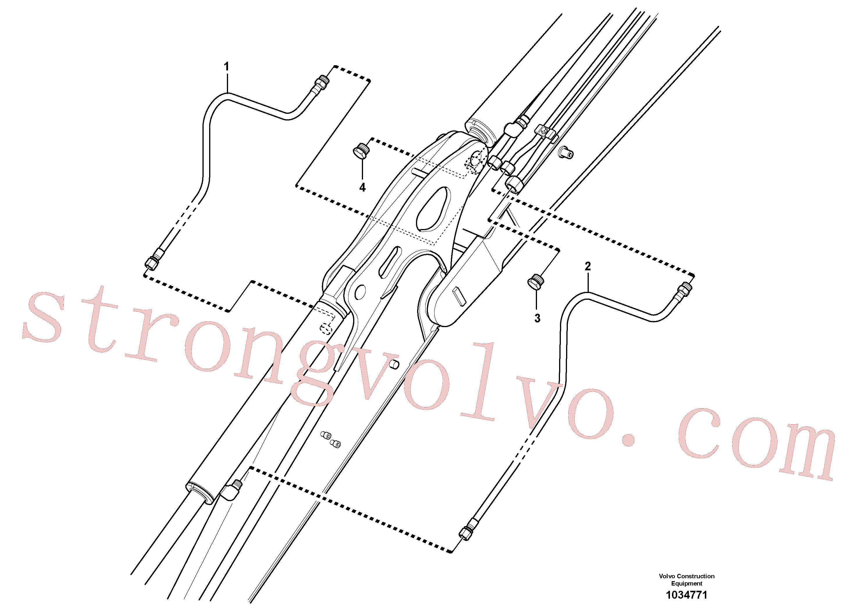 VOE11808936 Volvo Hidráulica de serviço, ruptura do braço de afundamento(1034771 Montagem)