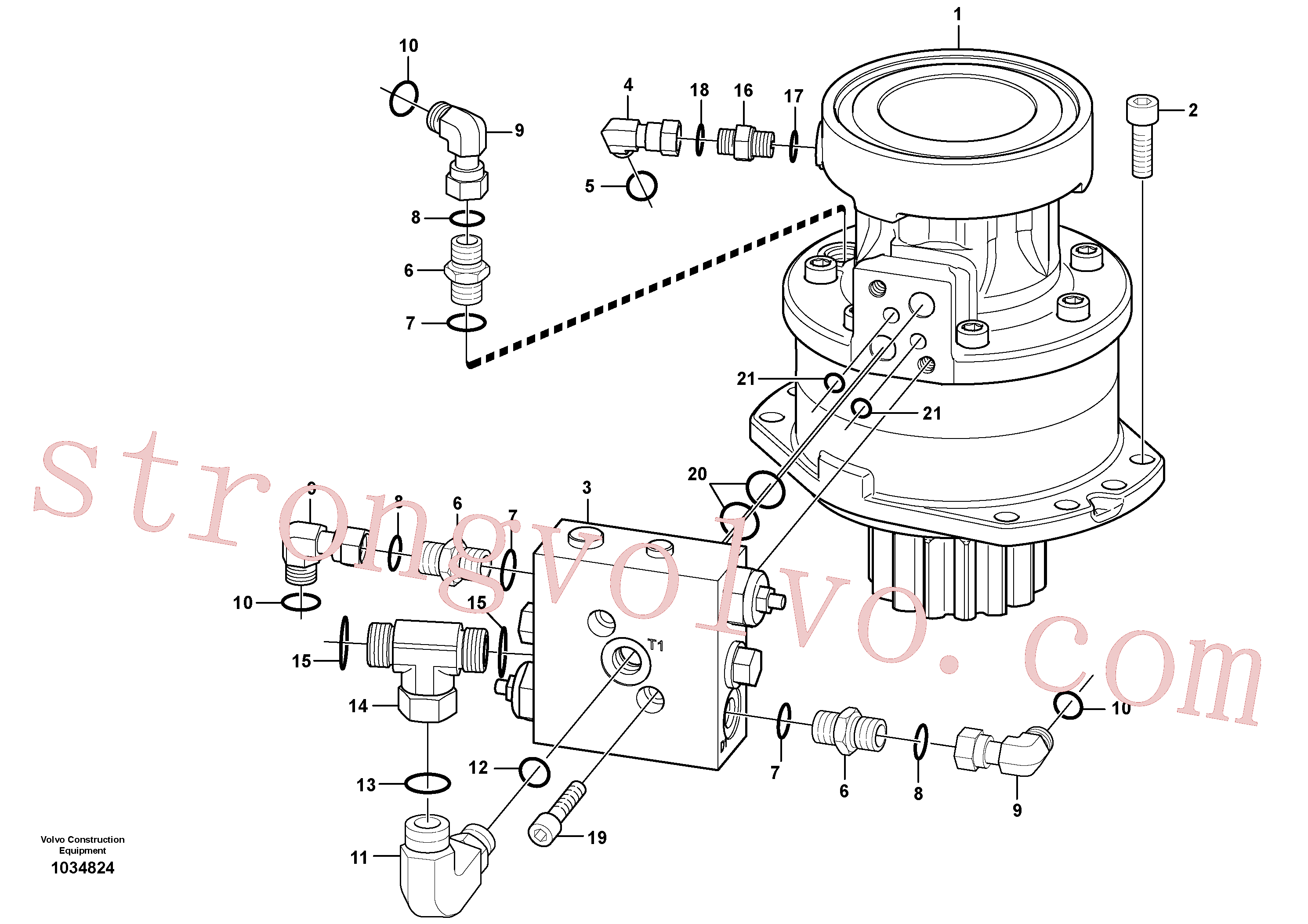 VOE984089 Parafuso soquete sext Volvo escavadeira