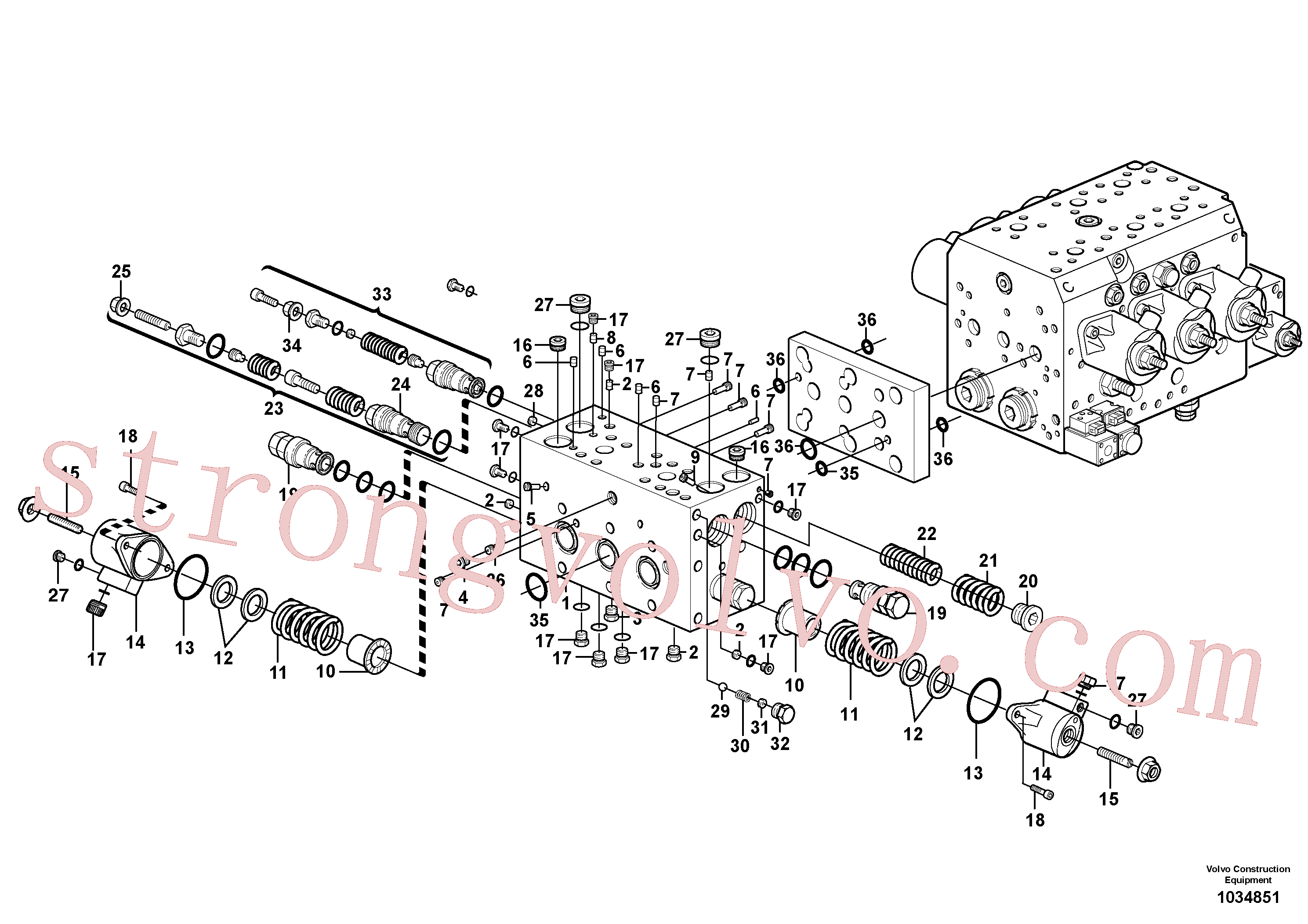 VOE11704833 Volvo Válvula(1034851 Montagem)