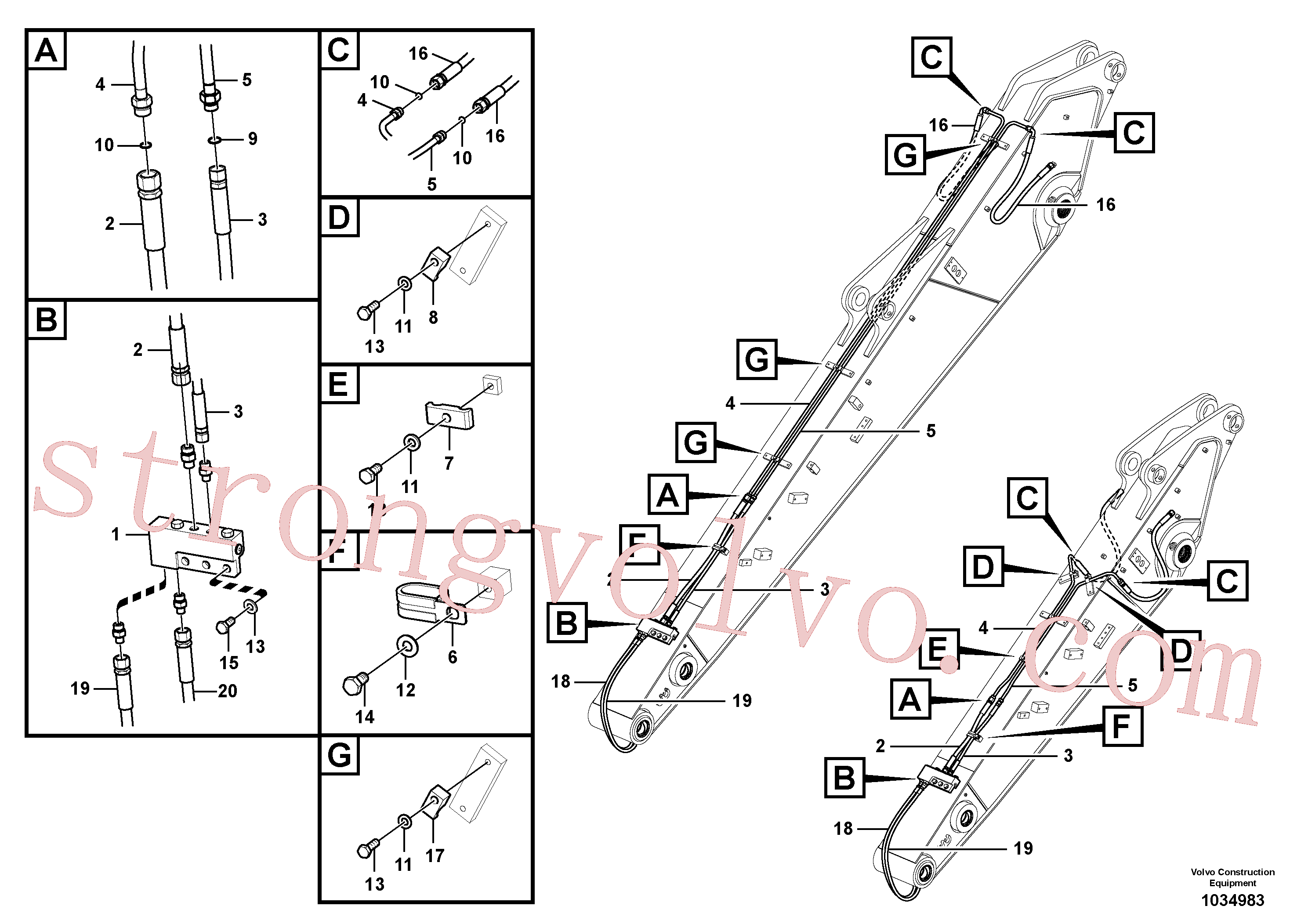 VOE14556264 Volvo Hidráulica de serviço, encaixe rápido no braço de afundamento(1034983 Montagem)