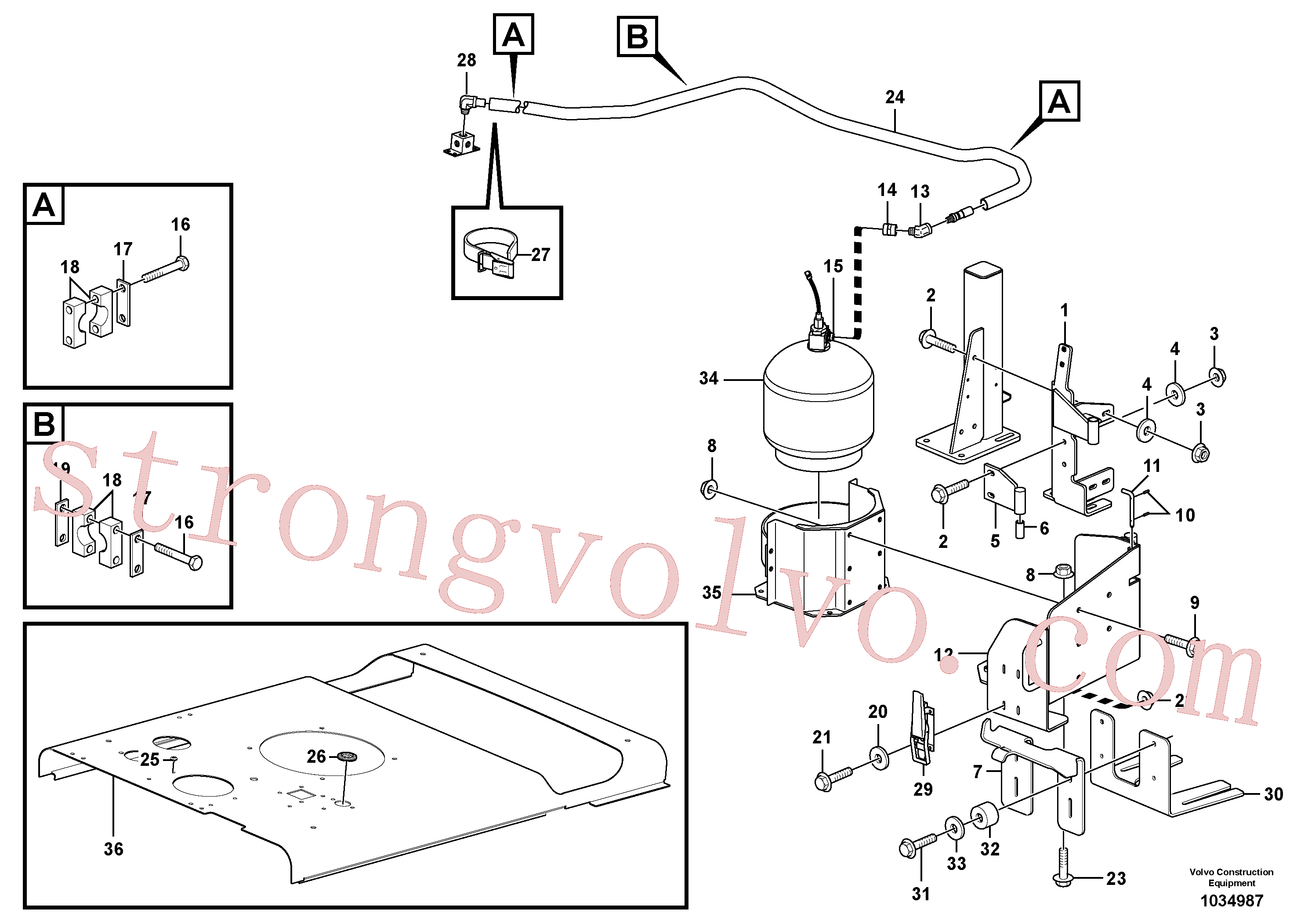 VOE11301774 Volvo Sistema de extinção(1034987 Montagem)