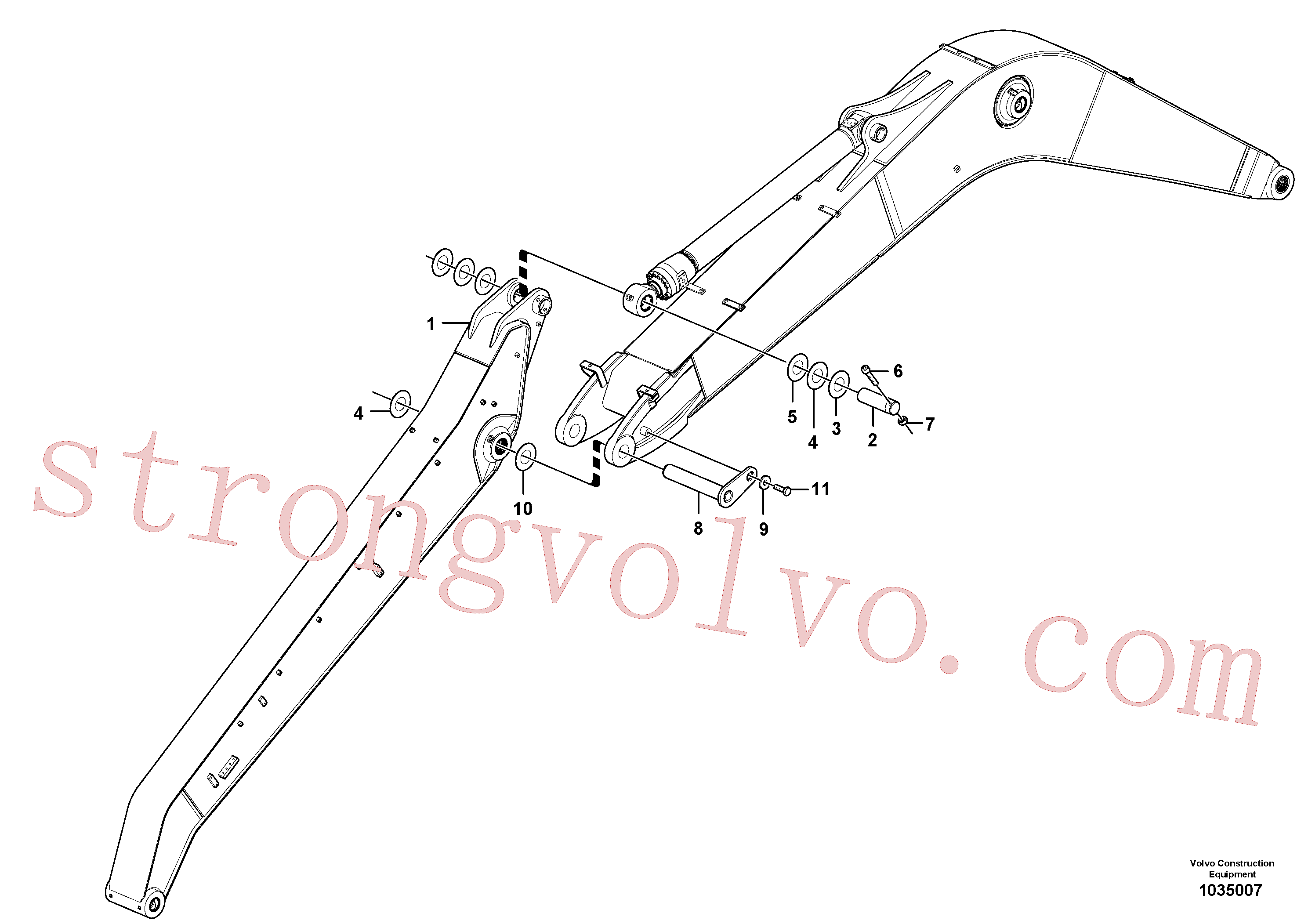 VOE14618710 Volvo Tirantes para a lança(1035007 Montagem)