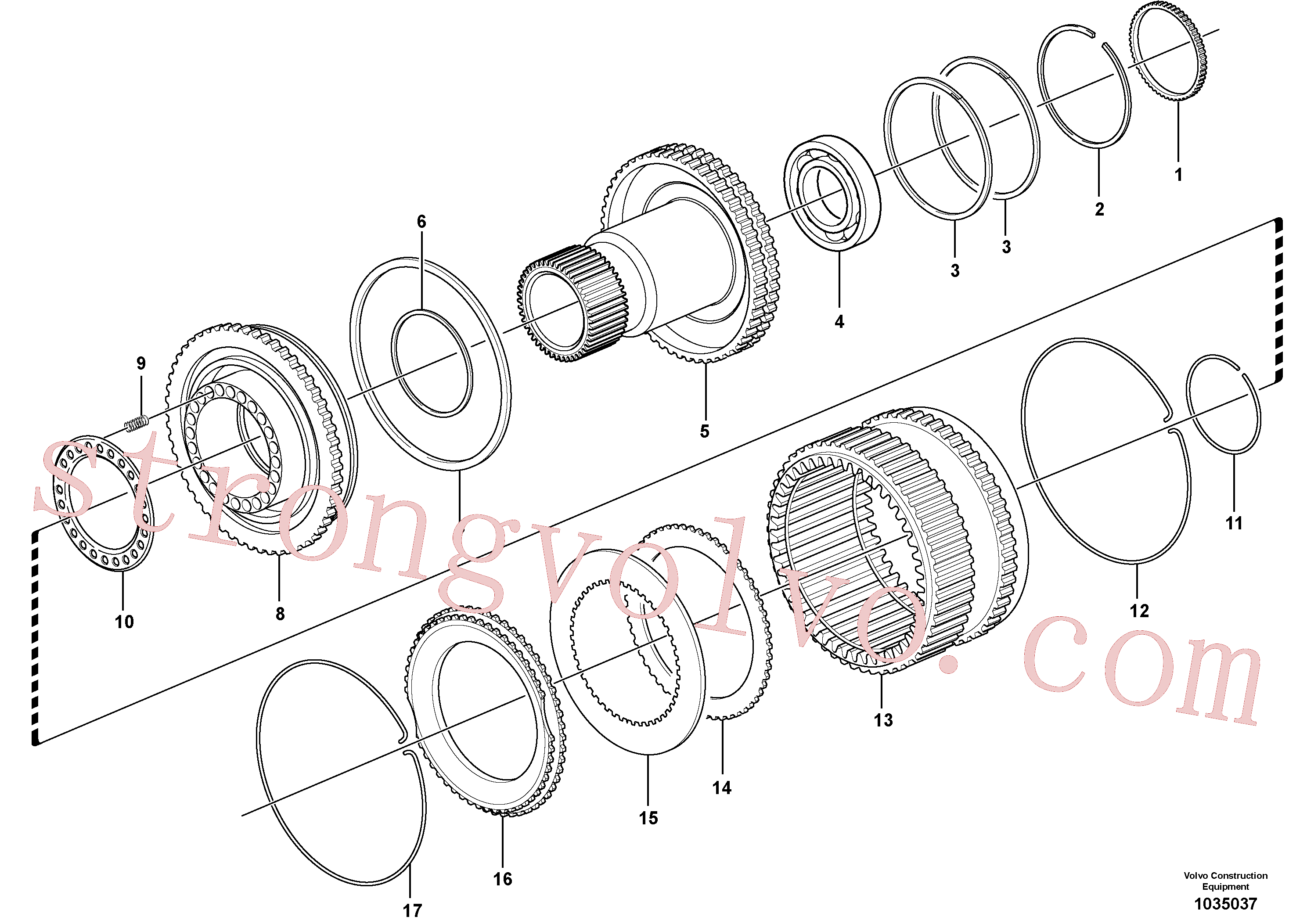 VOE15062030 Volvo Embraiagem e travão(1035037 Montagem)