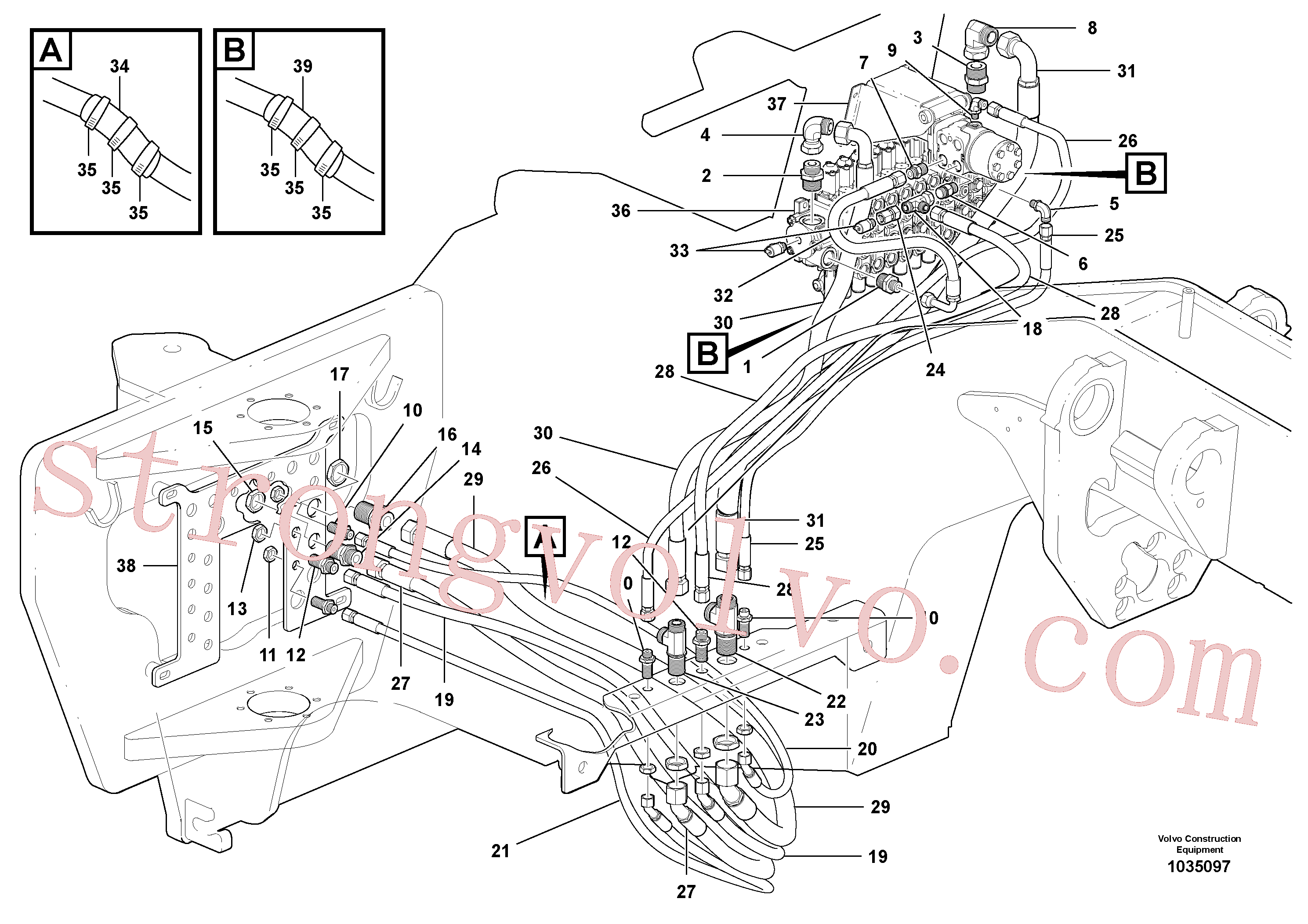 VOE935472 Volvo Bomba de implementos e de direcção - circuito dianteiro(1035097 Montagem)