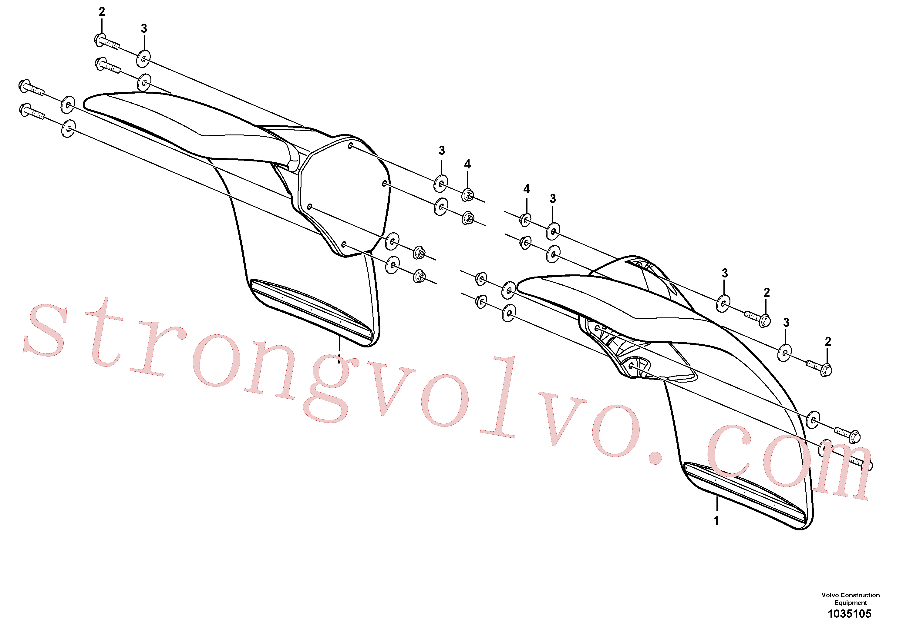 SA9041-21012 Volvo Guarda-lamas, dianteiro(1035105 Montagem)