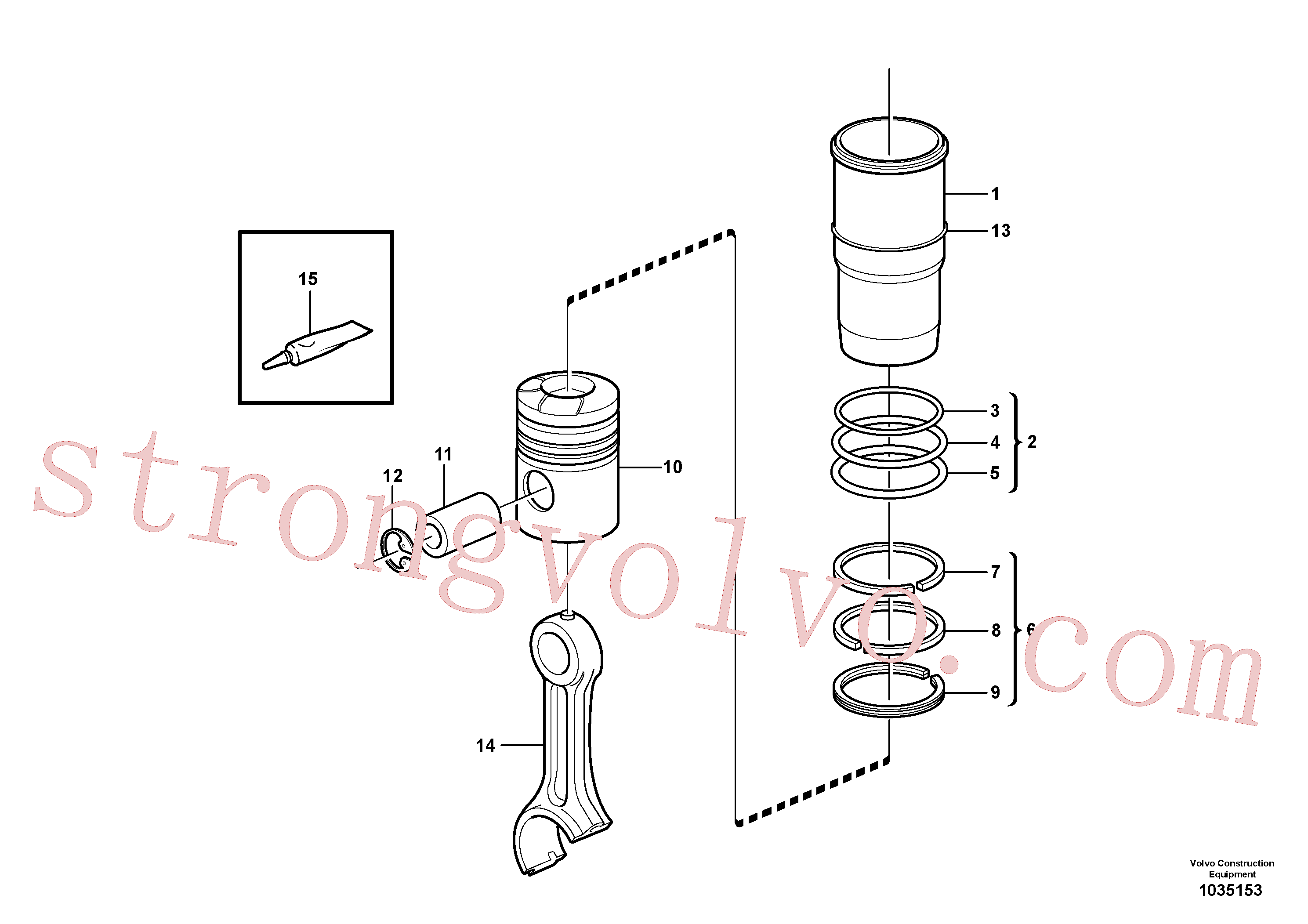 VOE787156 Volvo Camisa e pistão de cilindro(1035153 Montagem)