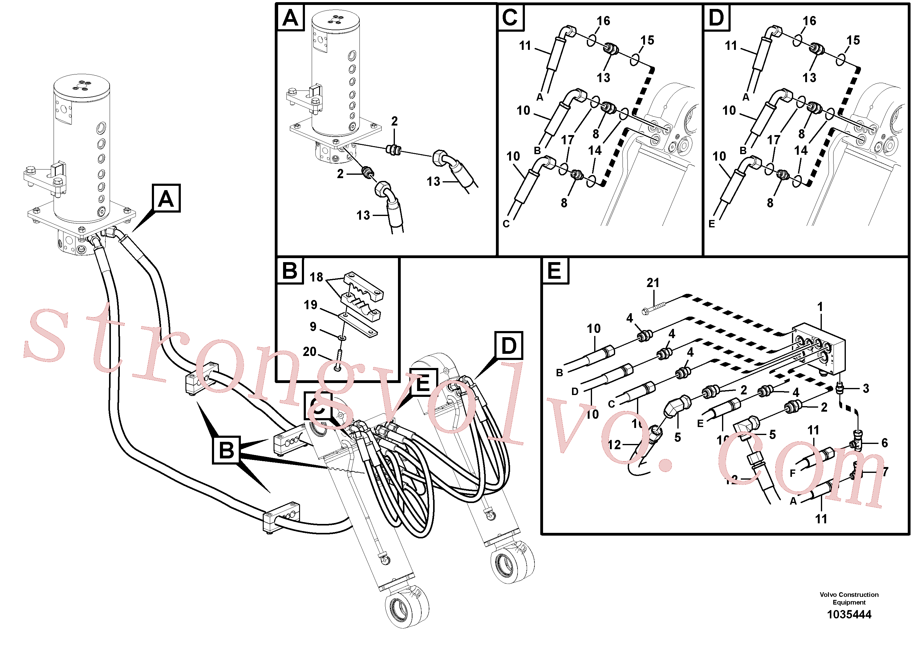 China Made VOE936309 Mangueira completa Volvo Acessórios para escavadeira