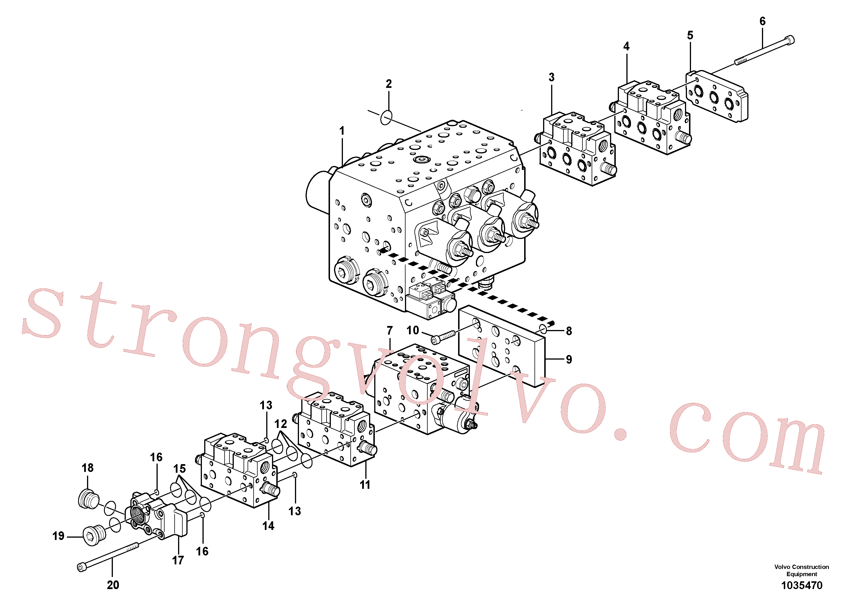VOE11988704 Volvo Conjunto da válvula principal, bloco de montagem(1035470 Montagem)