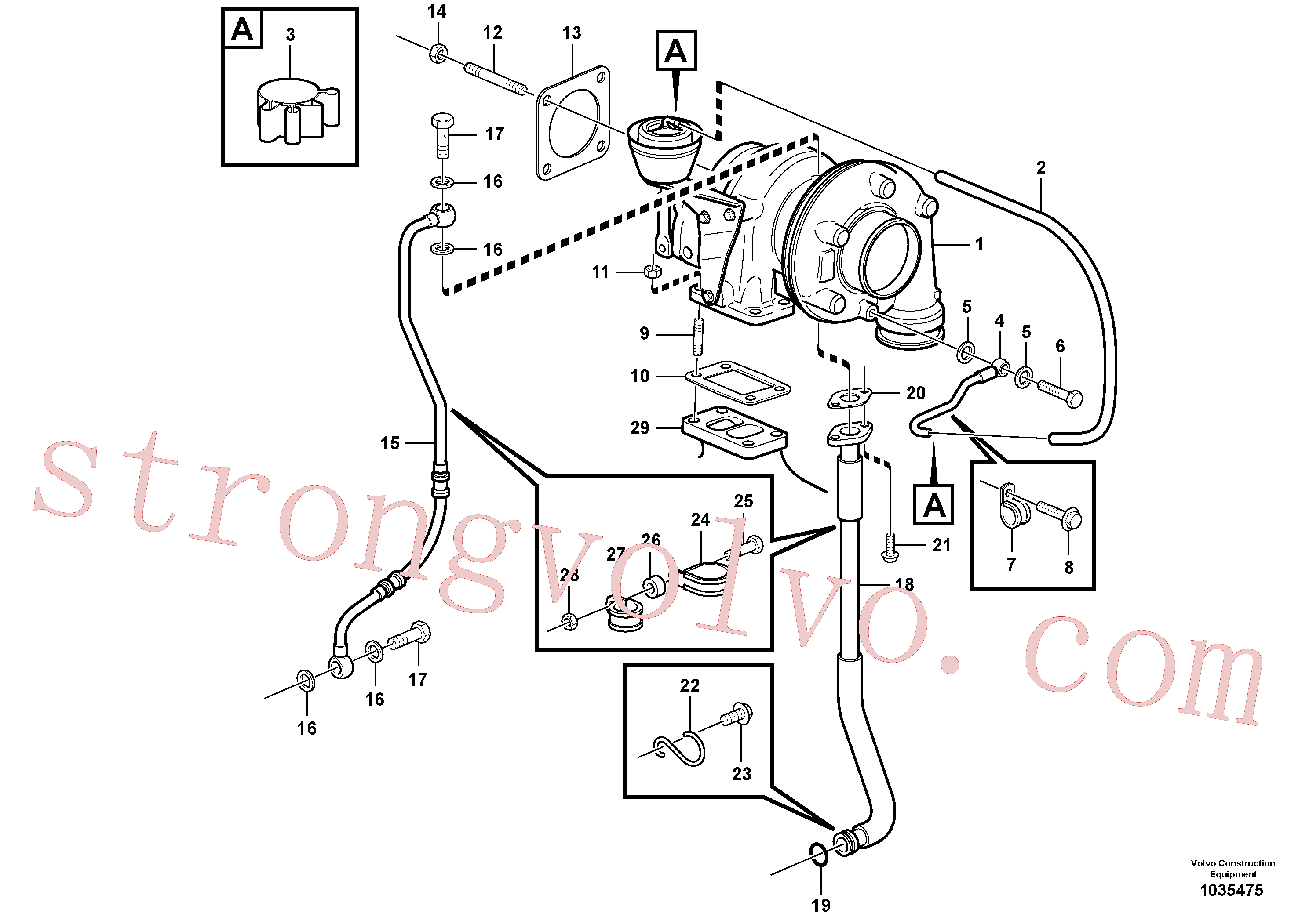 VOE11700293 Volvo Turbocompressor com acessórios(1035475 Montagem)
