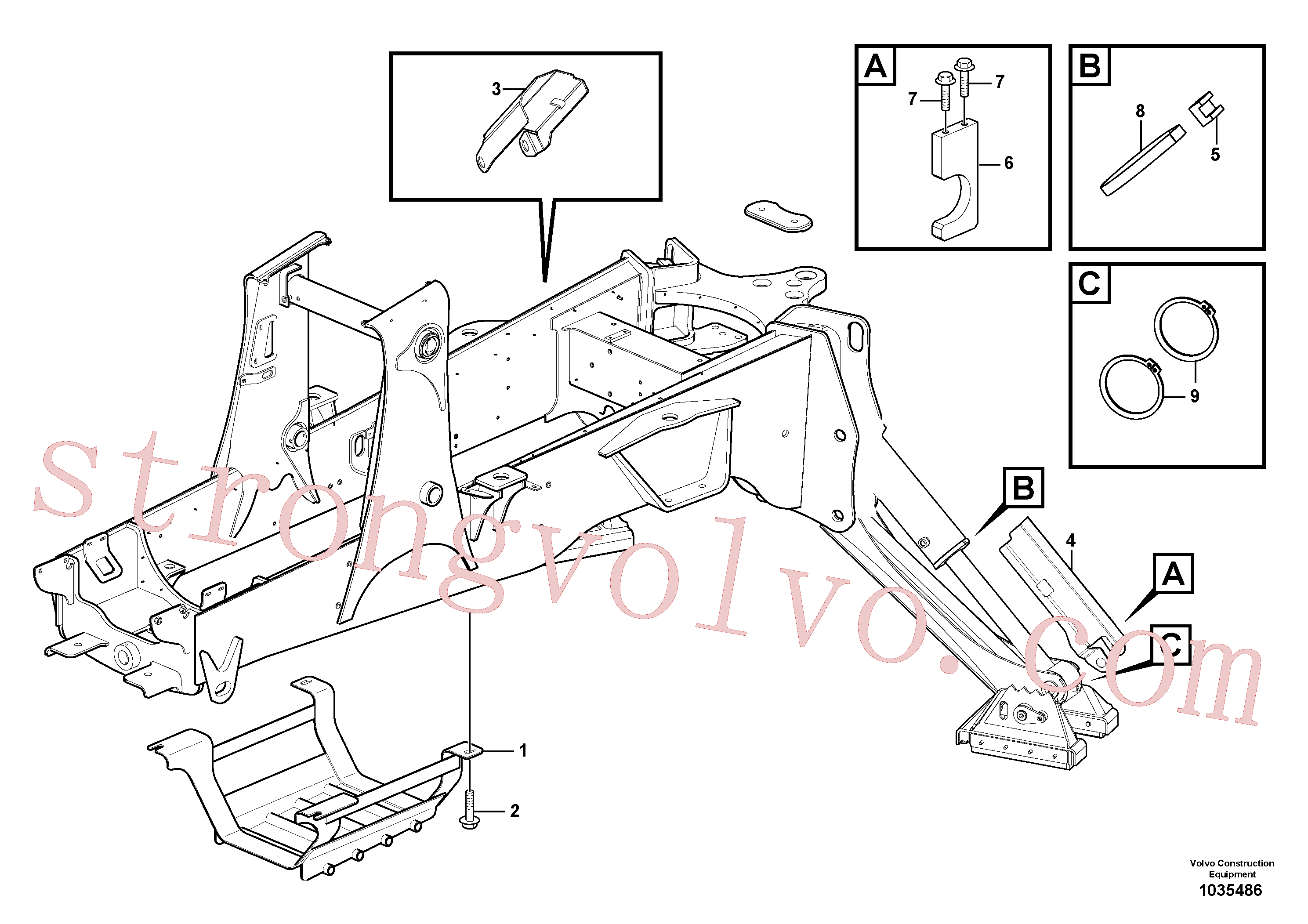 China Made PJ614470 Anel trava, Anel de fixação Volvo Acessórios para escavadeira