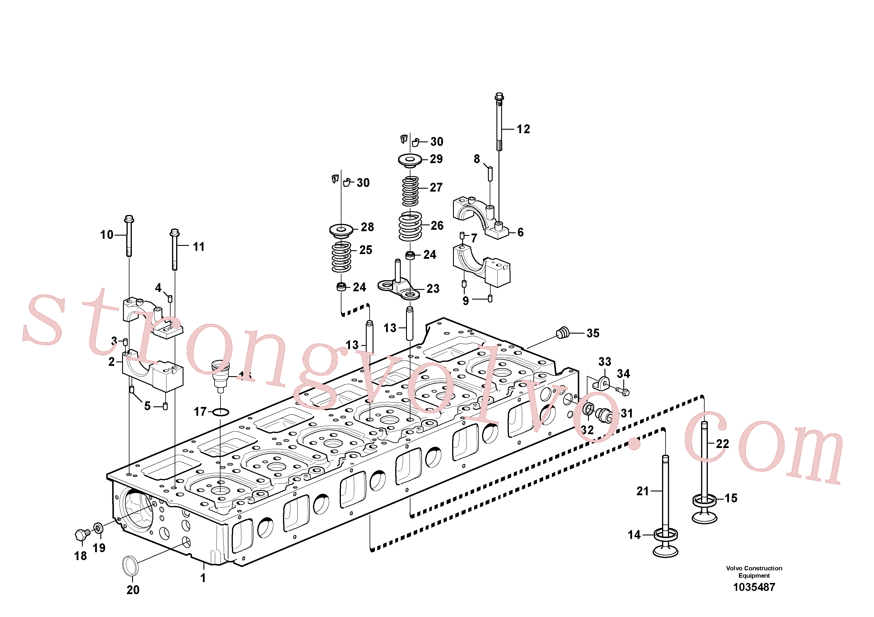 VOE13975105 Parafuso flangeado Volvo escavadeira